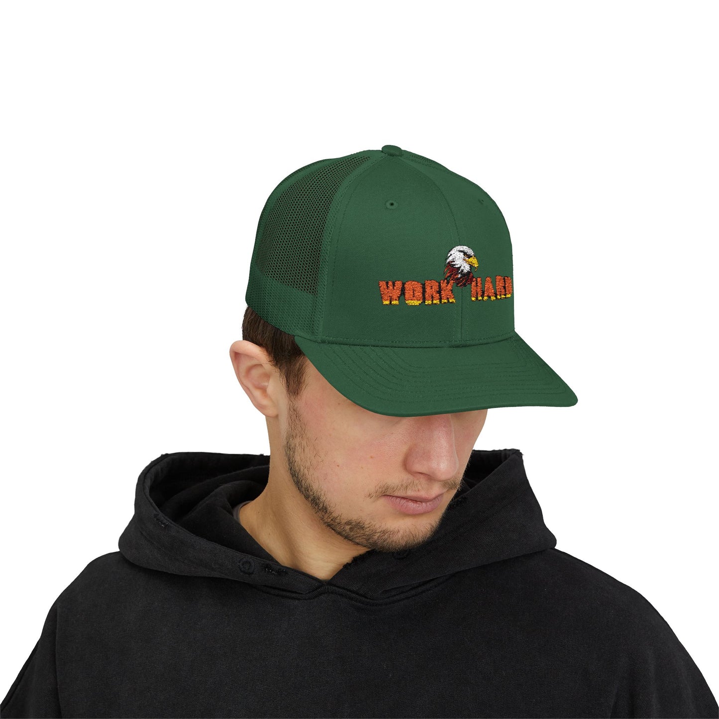 Work Hard Eagle Snapback Cap