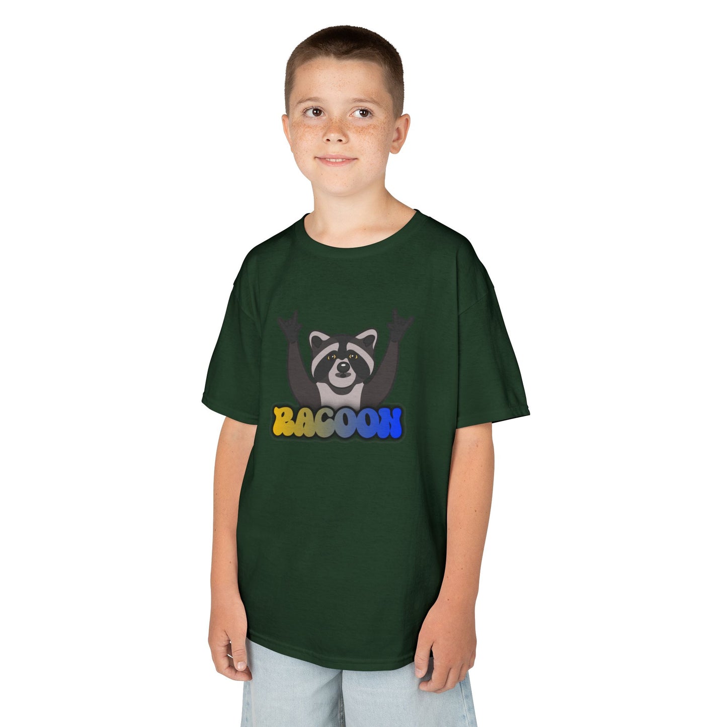 Rockin' Raccoon Kids Tee | Fun Cotton Shirt for Boys & Girls, Cute Animal Graphic Tee, Birthday Gift, Playtime Essential