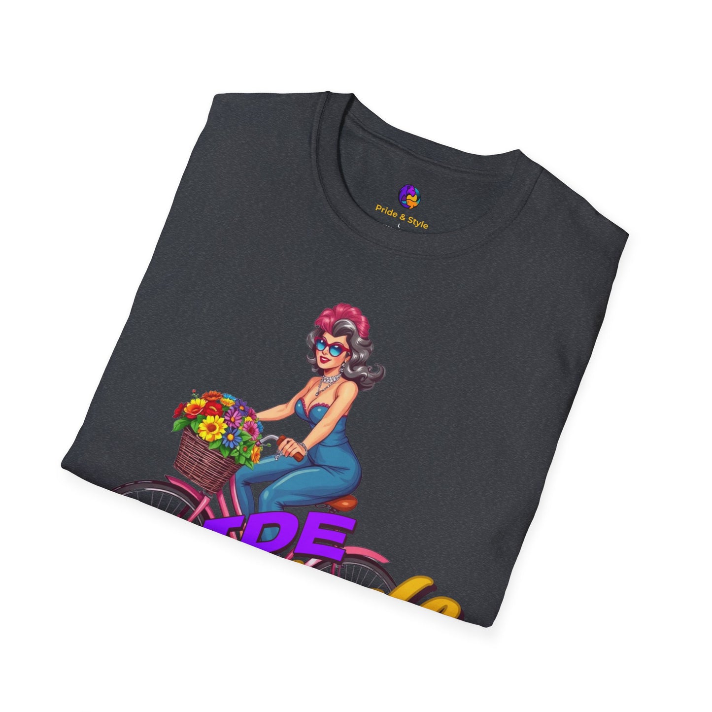 Pride Style Unisex T-Shirt, Fun Summer Tee, LGBTQ+ Gift, Bike Lover Shirt, Festival Wear, Colorful Pride Apparel