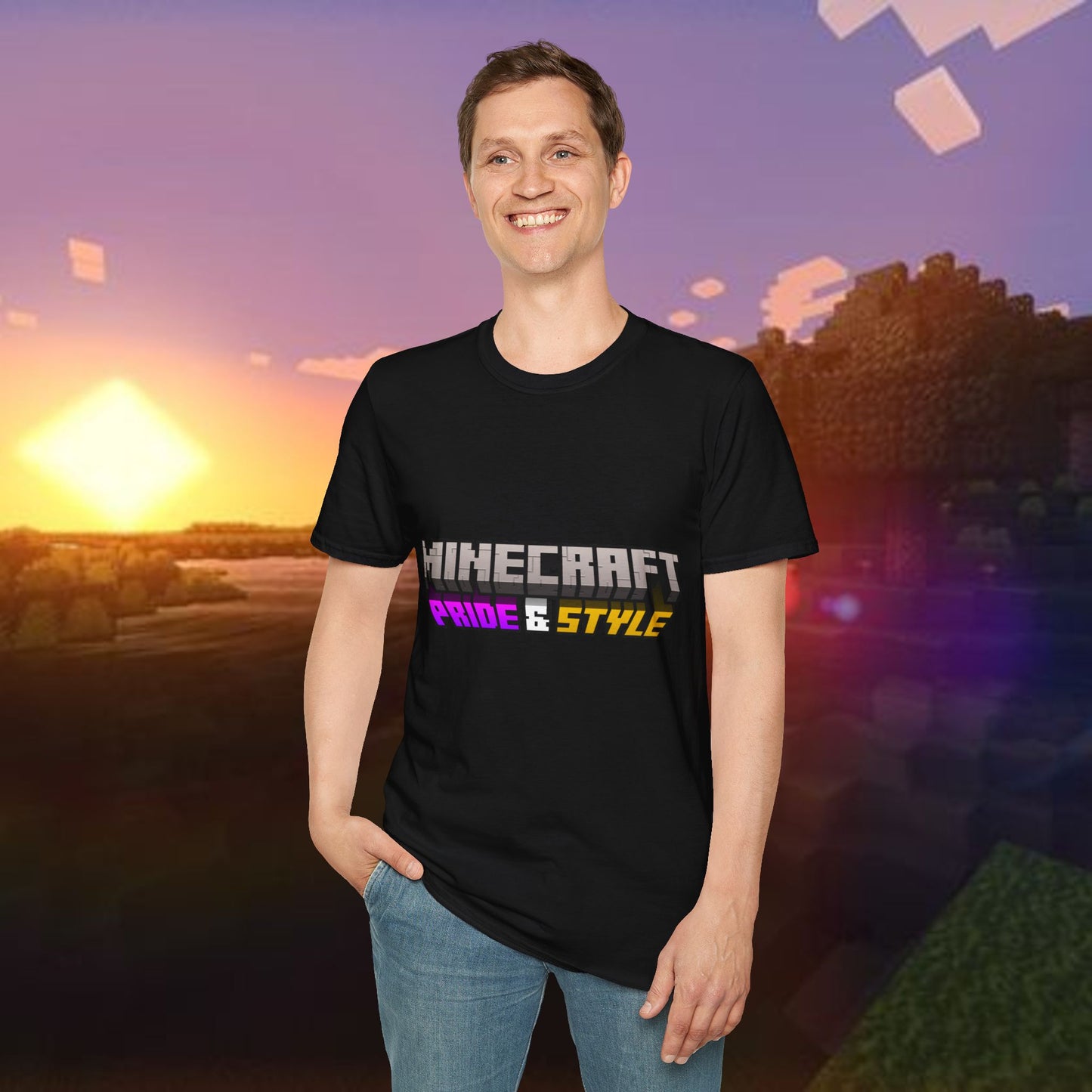Minecraft Pride & Style T-Shirt for Game Lovers, Unisex Graphic Tee for Pride Events, Casual Wear, Gamer Gift, Comfortable Fashion