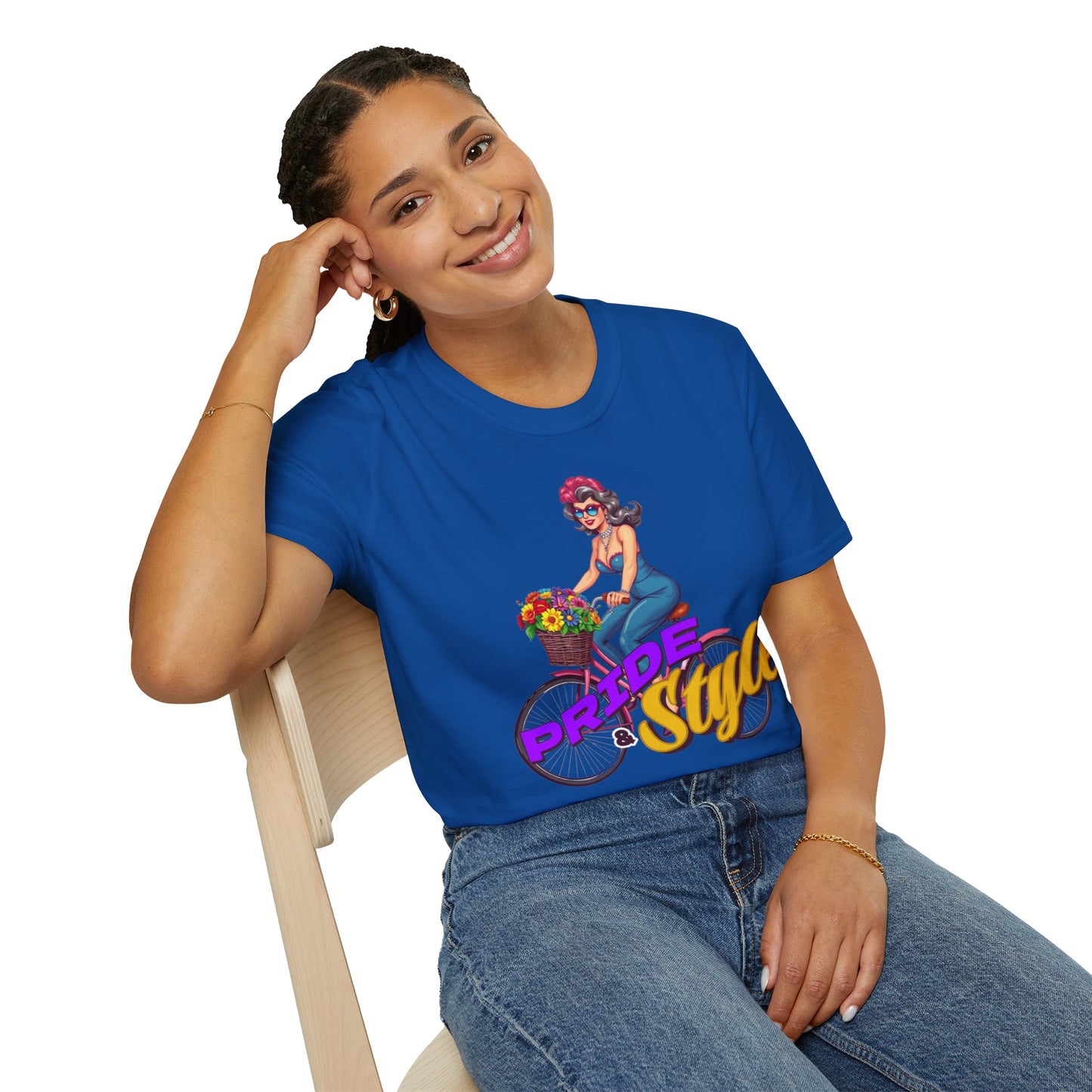 Pride Style Unisex T-Shirt, Fun Summer Tee, LGBTQ+ Gift, Bike Lover Shirt, Festival Wear, Colorful Pride Apparel