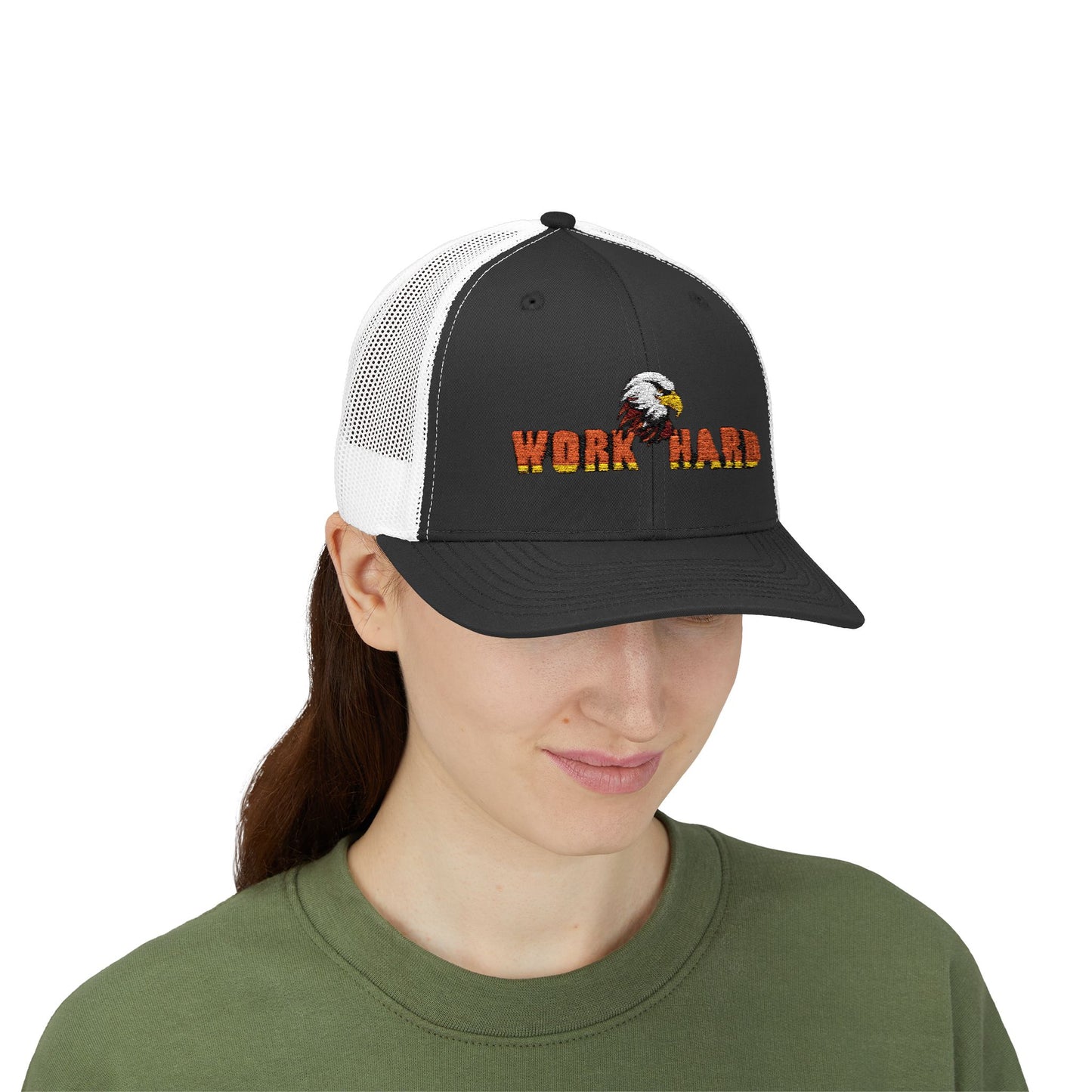 Work Hard Eagle Snapback Cap