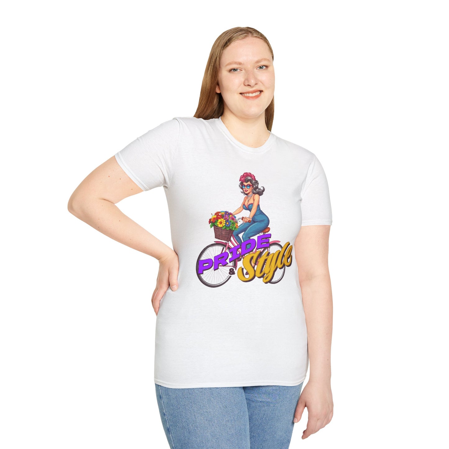 Pride Style Unisex T-Shirt, Fun Summer Tee, LGBTQ+ Gift, Bike Lover Shirt, Festival Wear, Colorful Pride Apparel