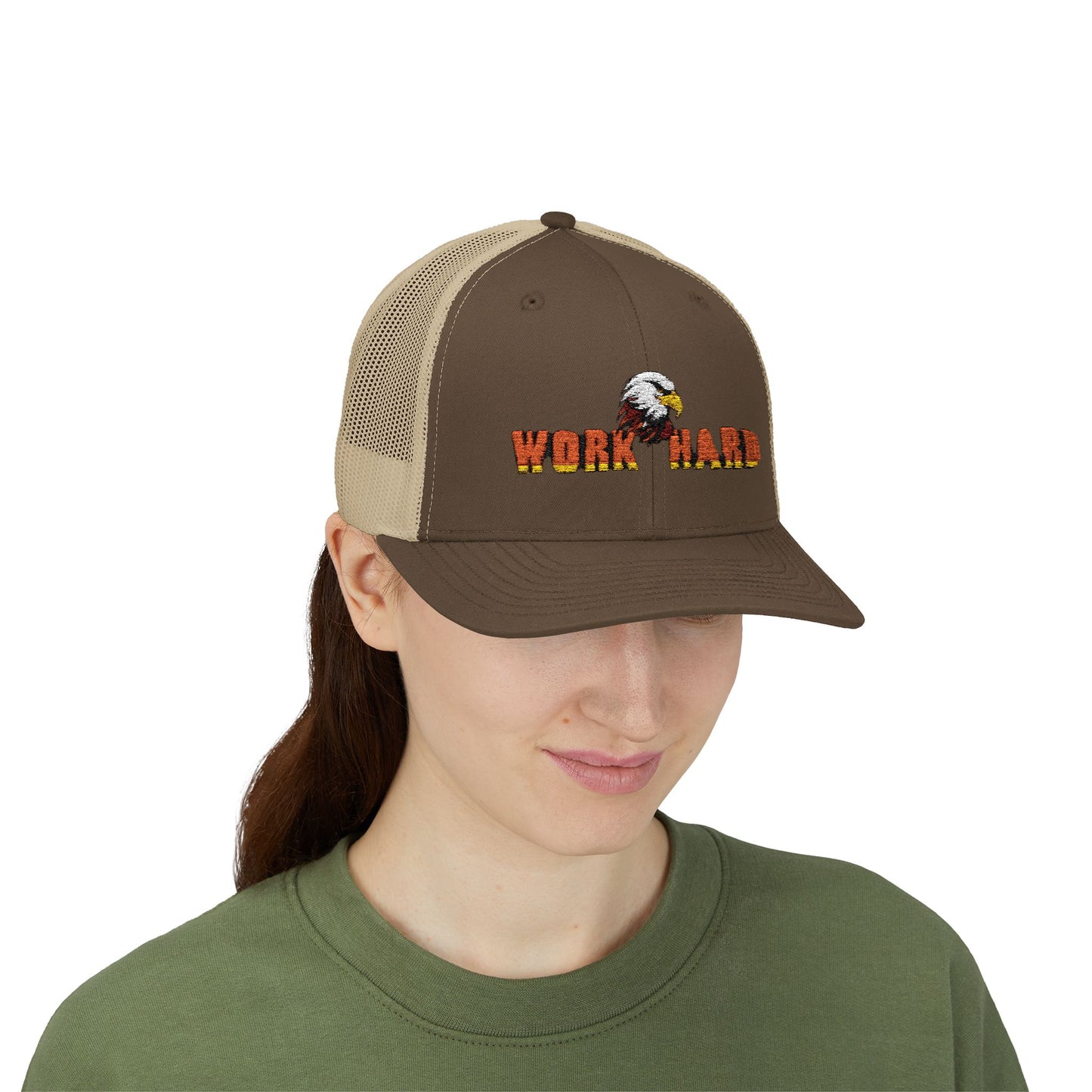 Work Hard Eagle Snapback Cap