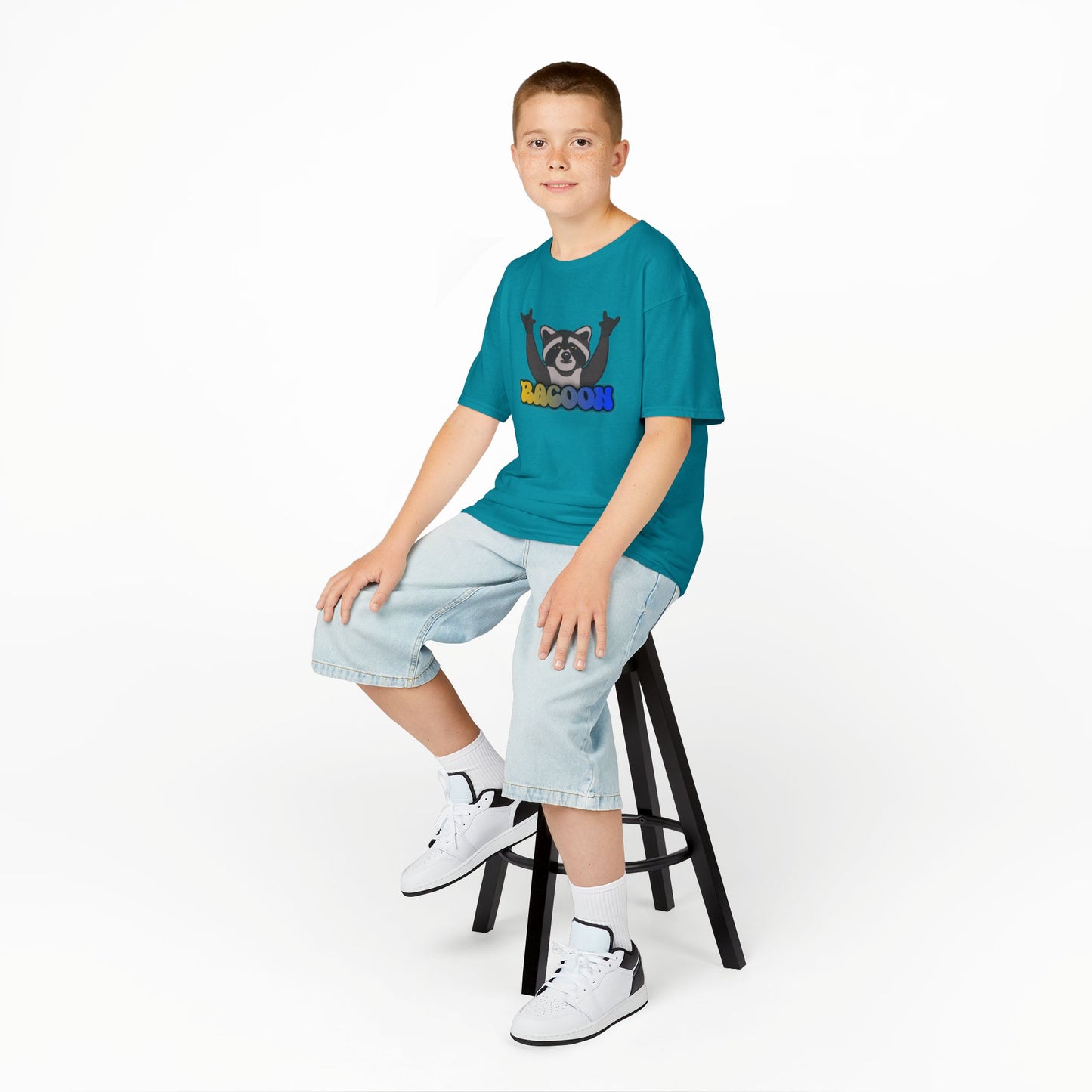 Rockin' Raccoon Kids Tee | Fun Cotton Shirt for Boys & Girls, Cute Animal Graphic Tee, Birthday Gift, Playtime Essential