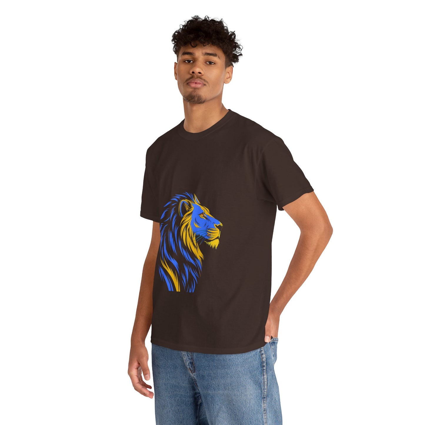 Stylish Lion Graphic Tee for Animal Lovers, Unisex Heavy Cotton T-Shirt, Casual Wear, Birthday Gift, Nature Lover's Top, Unique Design