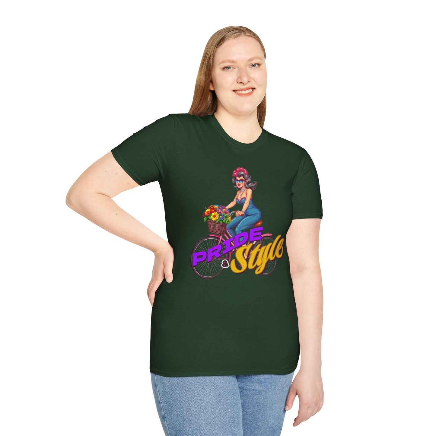 Pride Style Unisex T-Shirt, Fun Summer Tee, LGBTQ+ Gift, Bike Lover Shirt, Festival Wear, Colorful Pride Apparel