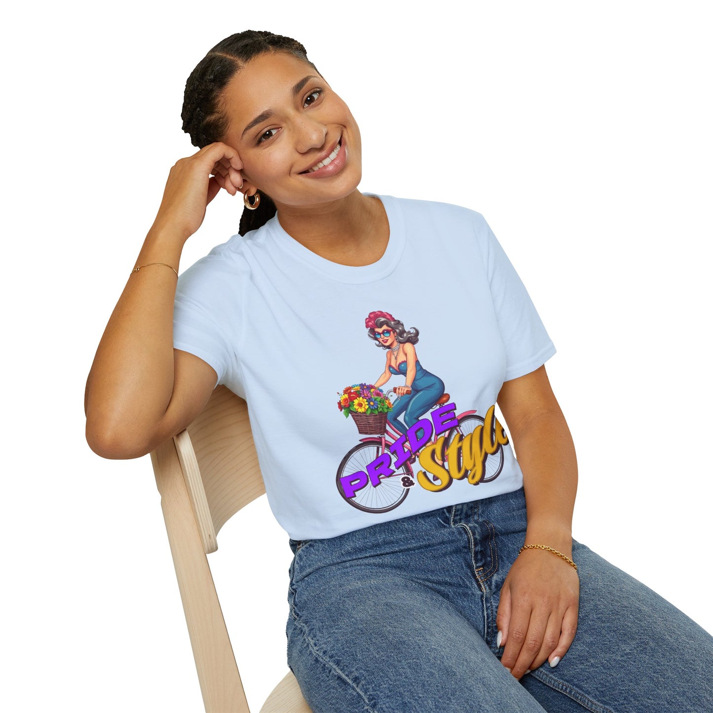Pride Style Unisex T-Shirt, Fun Summer Tee, LGBTQ+ Gift, Bike Lover Shirt, Festival Wear, Colorful Pride Apparel