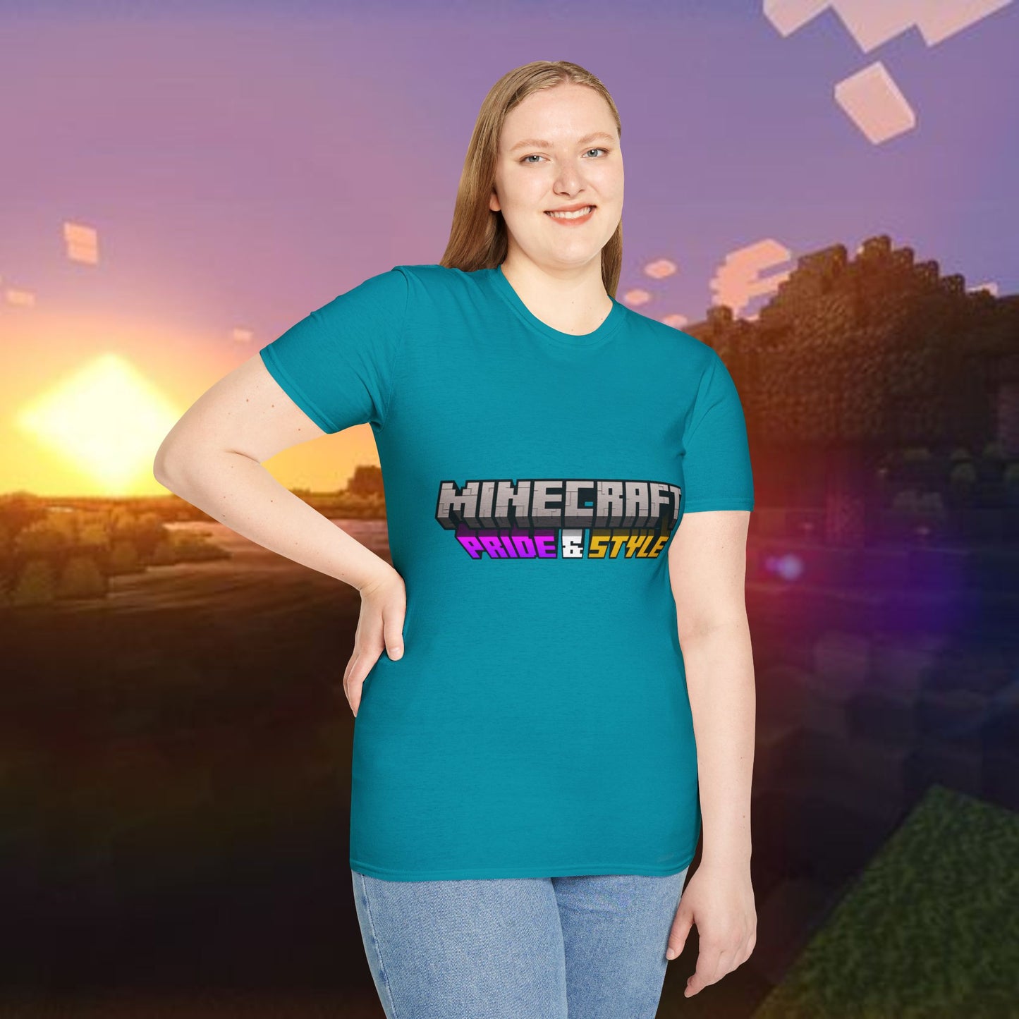 Minecraft Pride & Style T-Shirt for Game Lovers, Unisex Graphic Tee for Pride Events, Casual Wear, Gamer Gift, Comfortable Fashion
