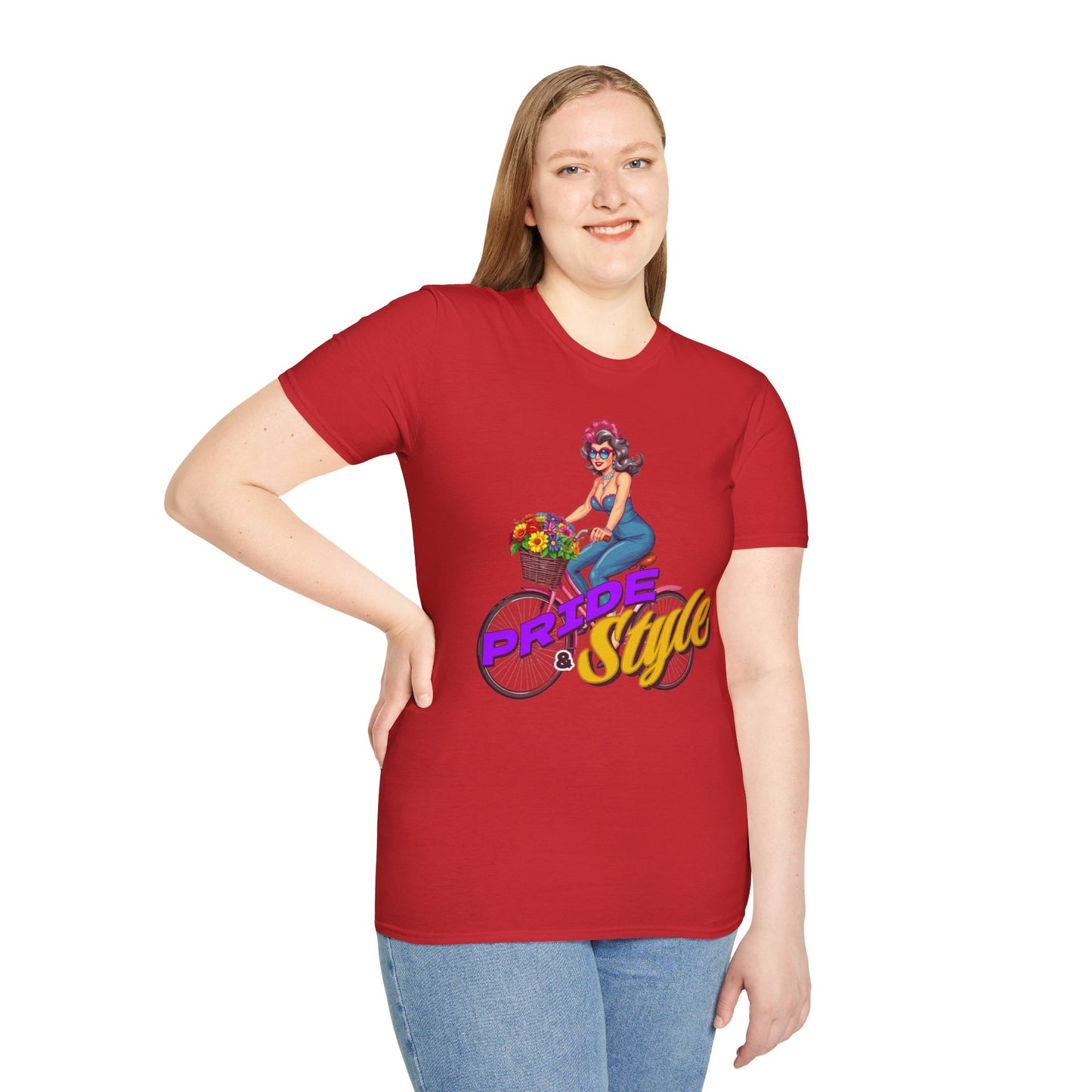 Pride Style Unisex T-Shirt, Fun Summer Tee, LGBTQ+ Gift, Bike Lover Shirt, Festival Wear, Colorful Pride Apparel