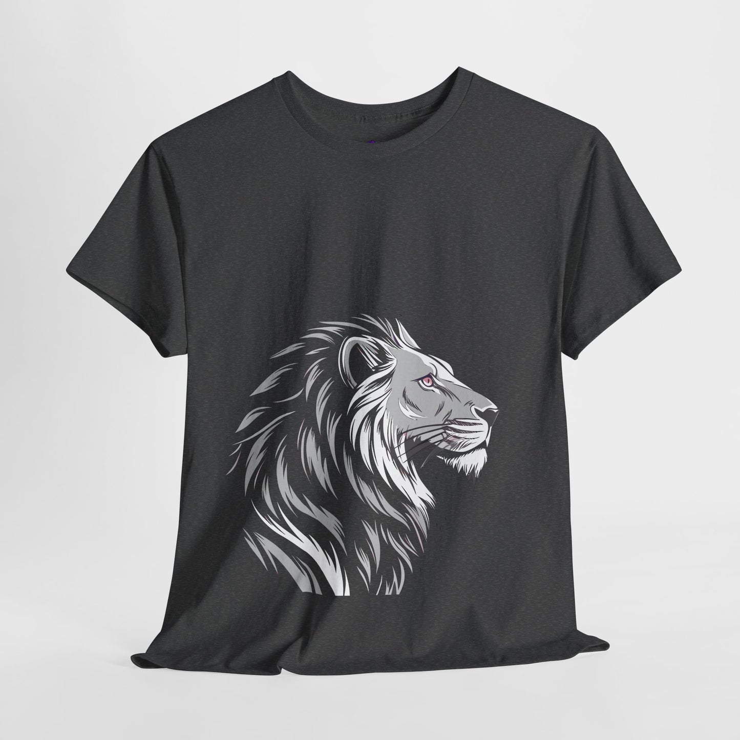 Stylish Lion Graphic Tee for Animal Lovers, Unisex Heavy Cotton T-Shirt, Casual Wear, Birthday Gift, Nature Lover's Top, Unique Design