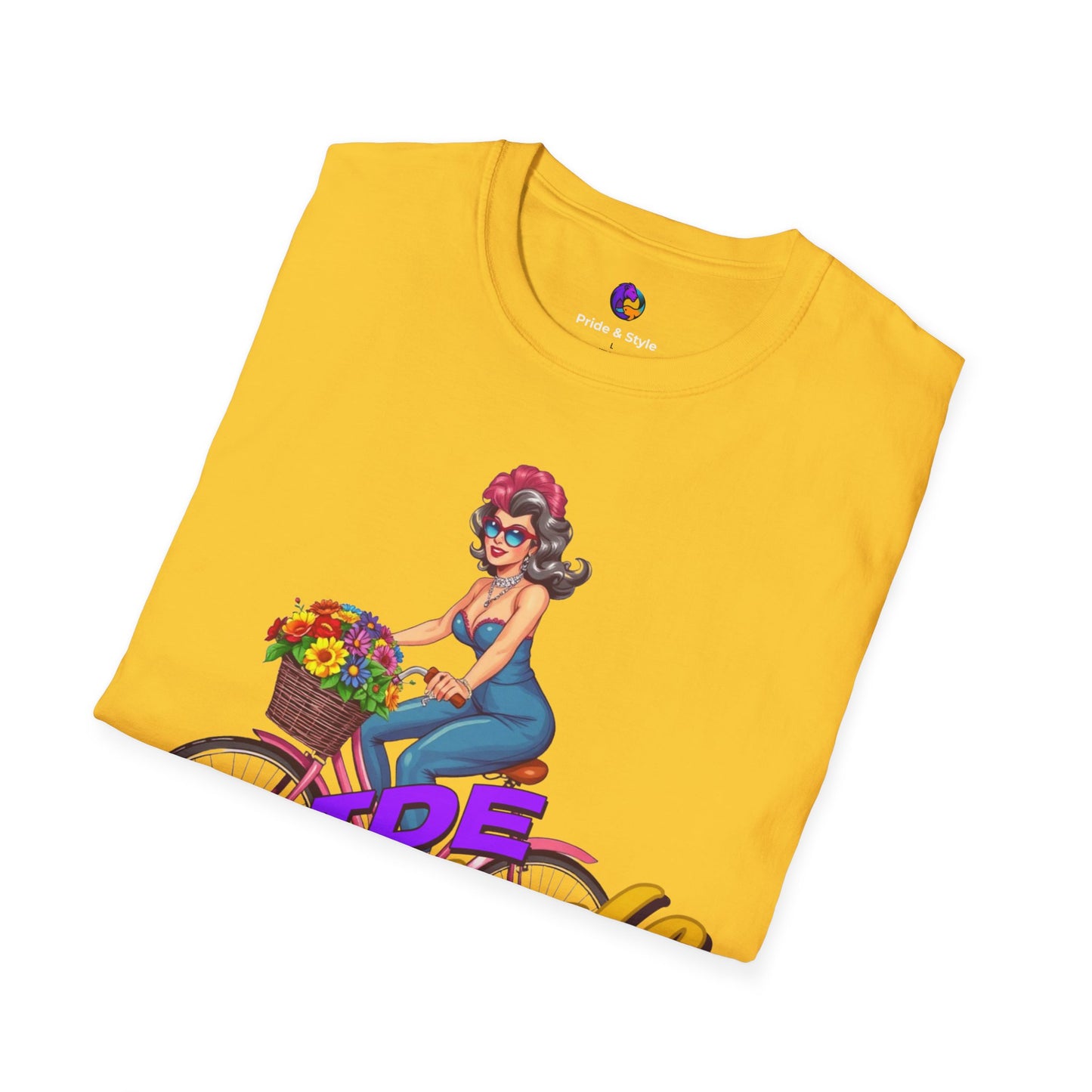 Pride Style Unisex T-Shirt, Fun Summer Tee, LGBTQ+ Gift, Bike Lover Shirt, Festival Wear, Colorful Pride Apparel
