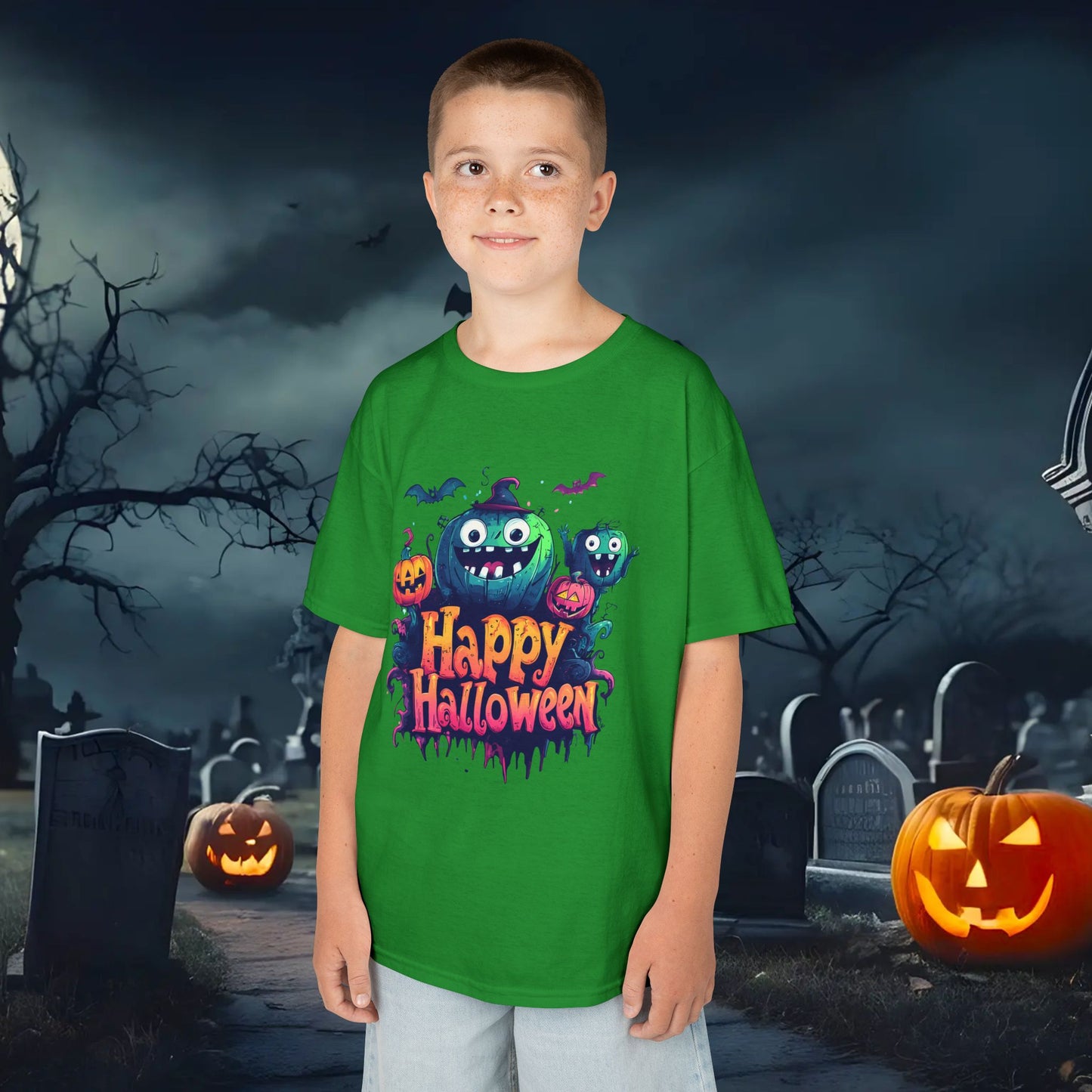 Halloween Kids Tee, Spooky T-Shirt for Children, Perfect for Halloween Parties, Trick or Treating, Gifting to Kids
