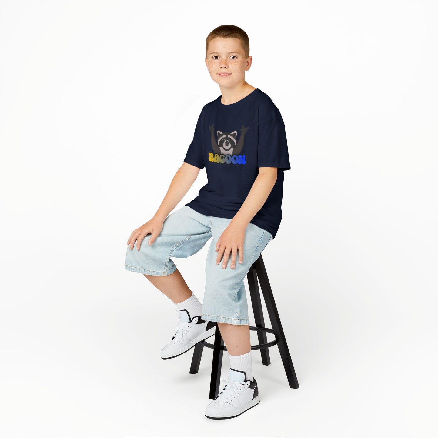 Rockin' Raccoon Kids Tee | Fun Cotton Shirt for Boys & Girls, Cute Animal Graphic Tee, Birthday Gift, Playtime Essential