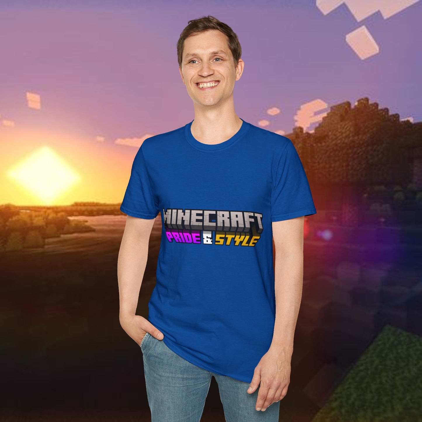 Minecraft Pride & Style T-Shirt for Game Lovers, Unisex Graphic Tee for Pride Events, Casual Wear, Gamer Gift, Comfortable Fashion