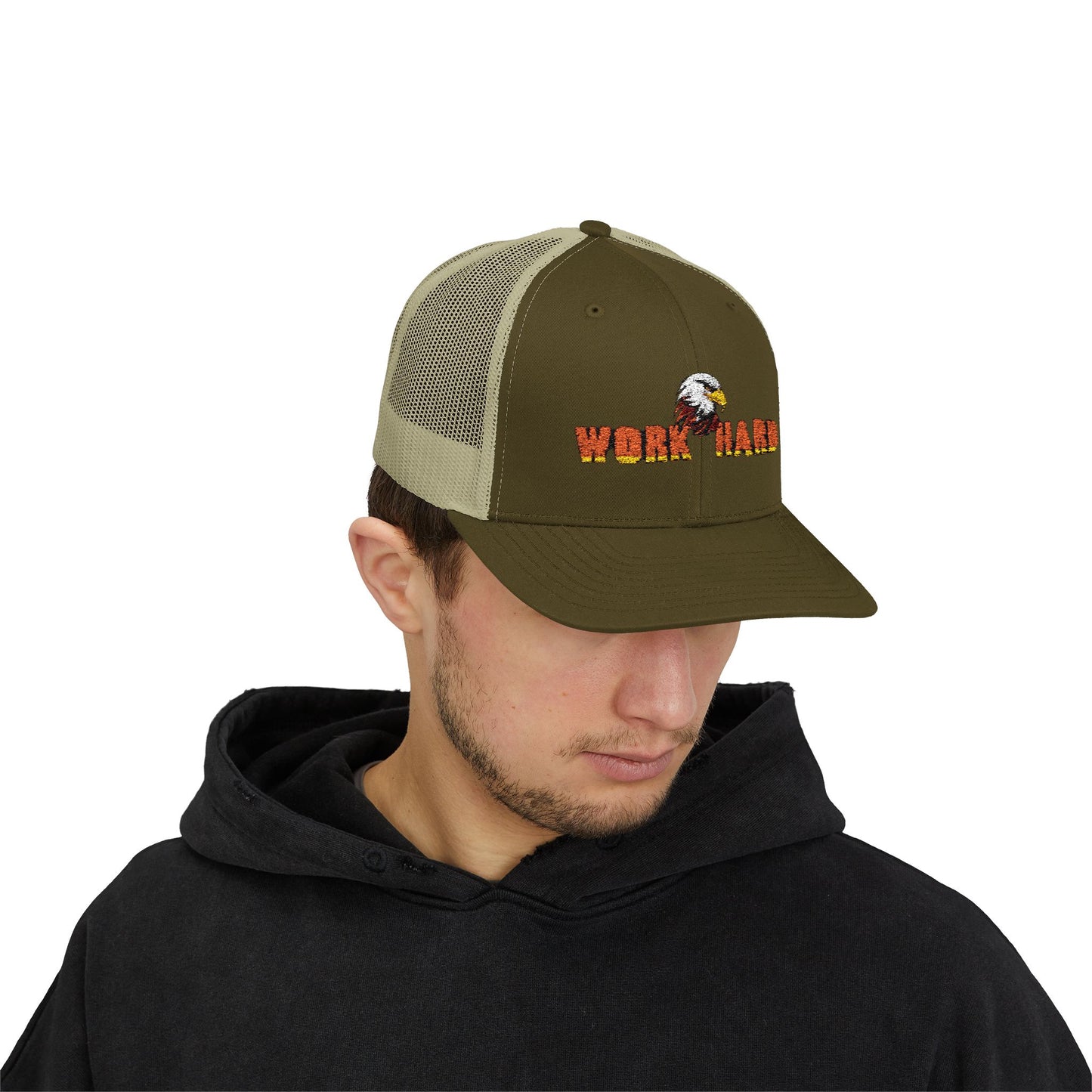 Work Hard Eagle Snapback Cap