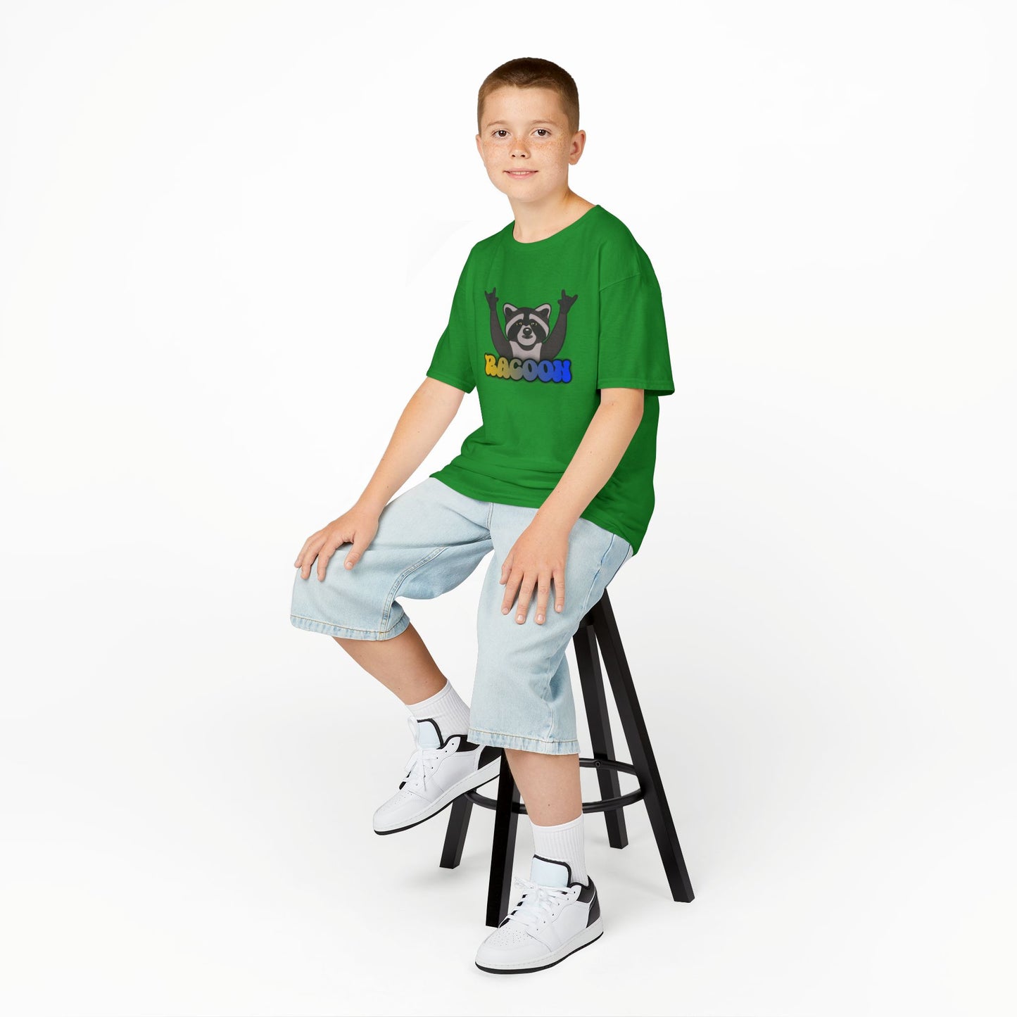 Rockin' Raccoon Kids Tee | Fun Cotton Shirt for Boys & Girls, Cute Animal Graphic Tee, Birthday Gift, Playtime Essential