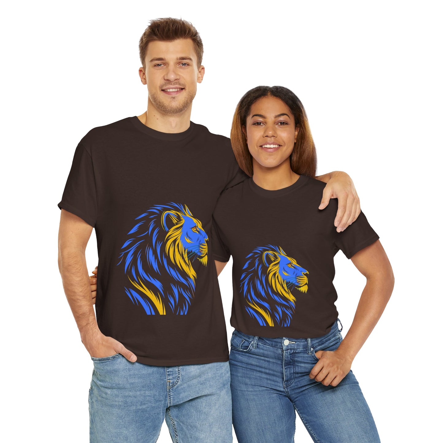 Stylish Lion Graphic Tee for Animal Lovers, Unisex Heavy Cotton T-Shirt, Casual Wear, Birthday Gift, Nature Lover's Top, Unique Design
