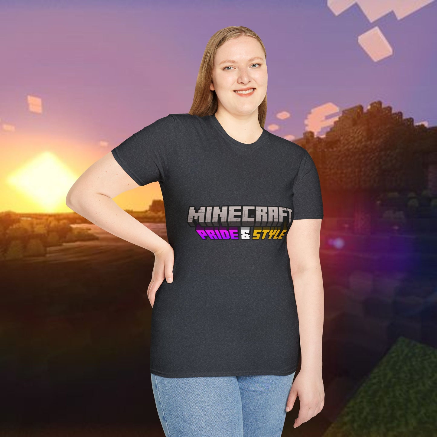 Minecraft Pride & Style T-Shirt for Game Lovers, Unisex Graphic Tee for Pride Events, Casual Wear, Gamer Gift, Comfortable Fashion