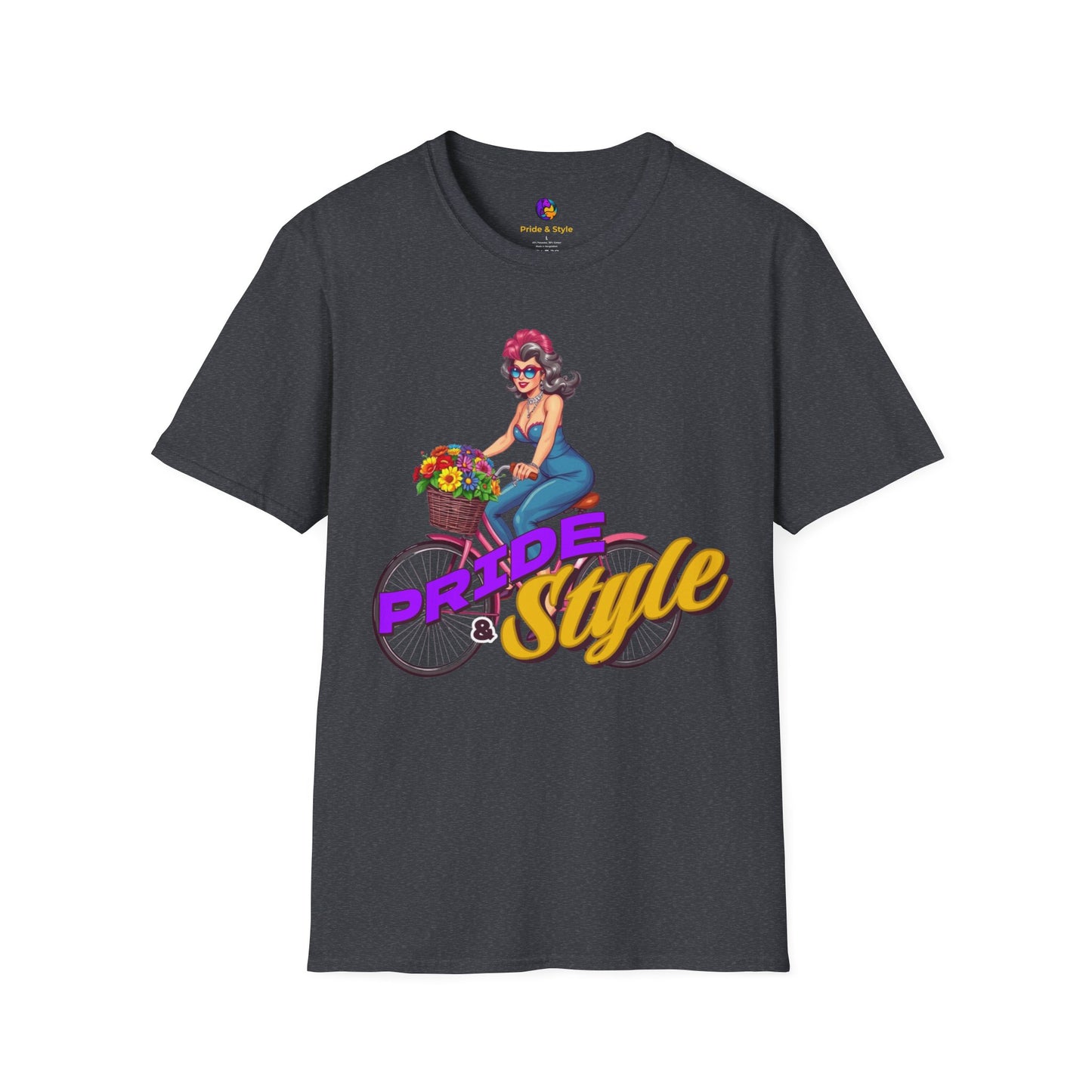Pride Style Unisex T-Shirt, Fun Summer Tee, LGBTQ+ Gift, Bike Lover Shirt, Festival Wear, Colorful Pride Apparel