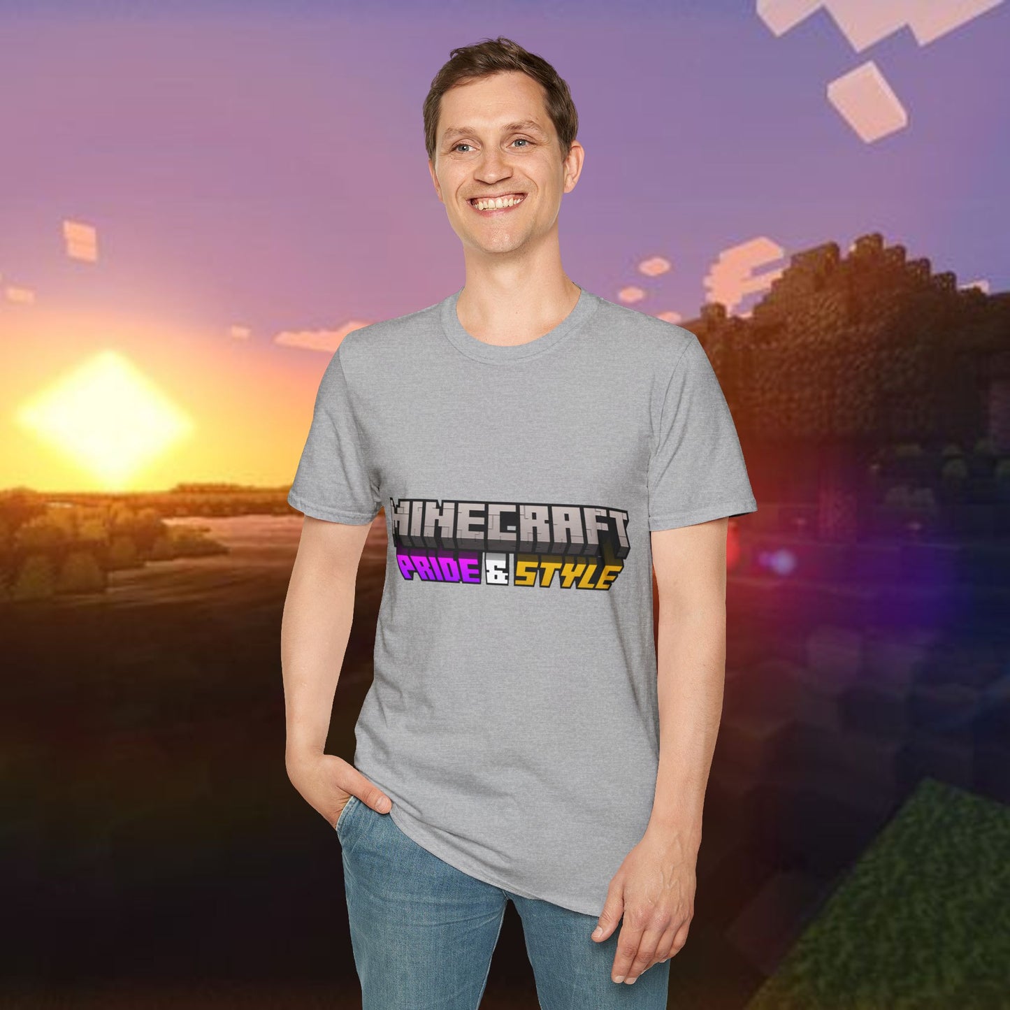 Minecraft Pride & Style T-Shirt for Game Lovers, Unisex Graphic Tee for Pride Events, Casual Wear, Gamer Gift, Comfortable Fashion