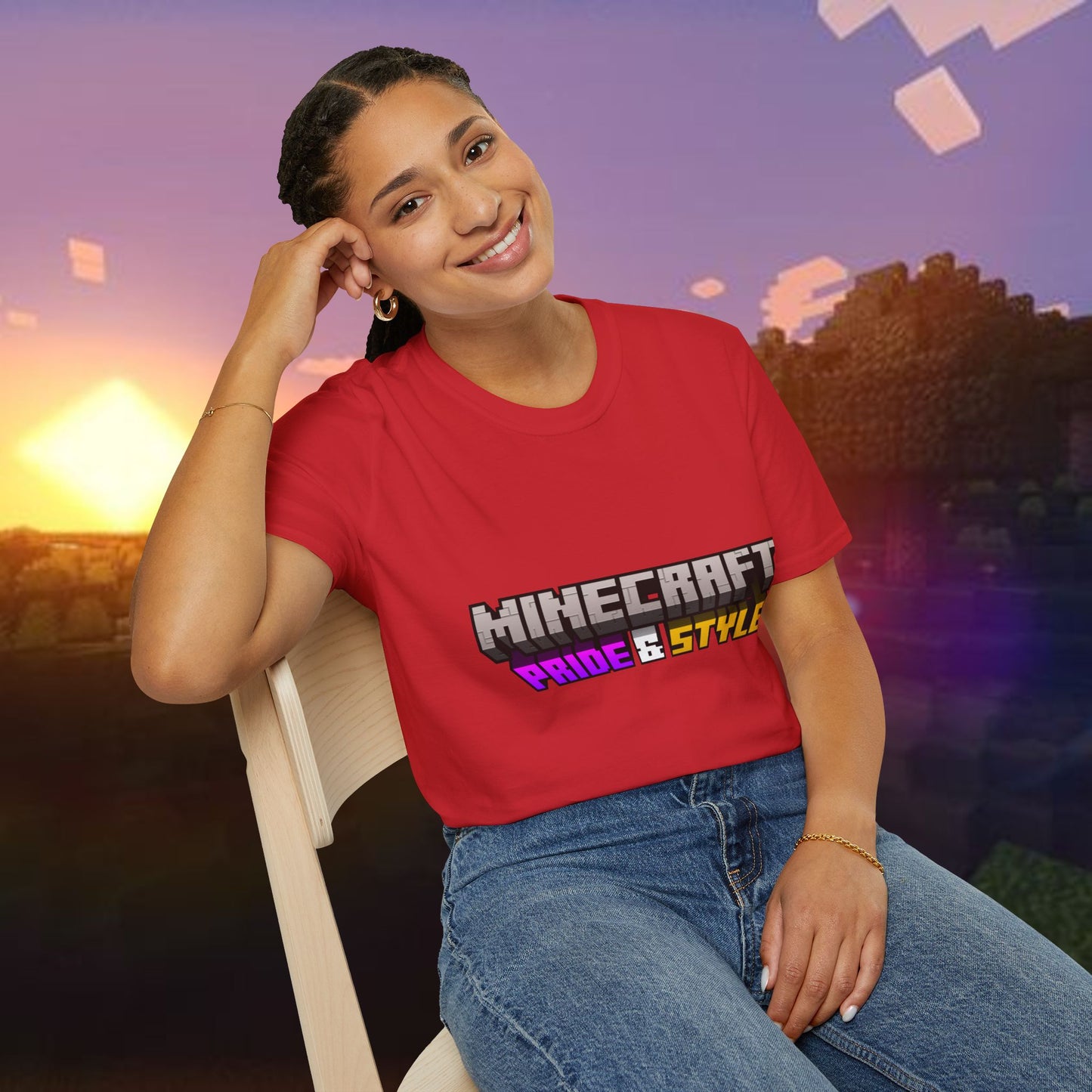 Minecraft Pride & Style T-Shirt for Game Lovers, Unisex Graphic Tee for Pride Events, Casual Wear, Gamer Gift, Comfortable Fashion