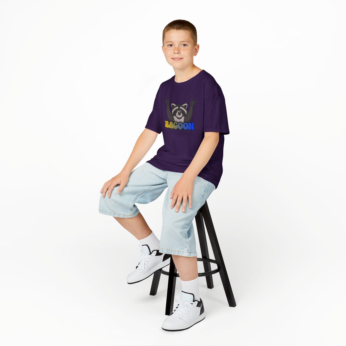 Rockin' Raccoon Kids Tee | Fun Cotton Shirt for Boys & Girls, Cute Animal Graphic Tee, Birthday Gift, Playtime Essential