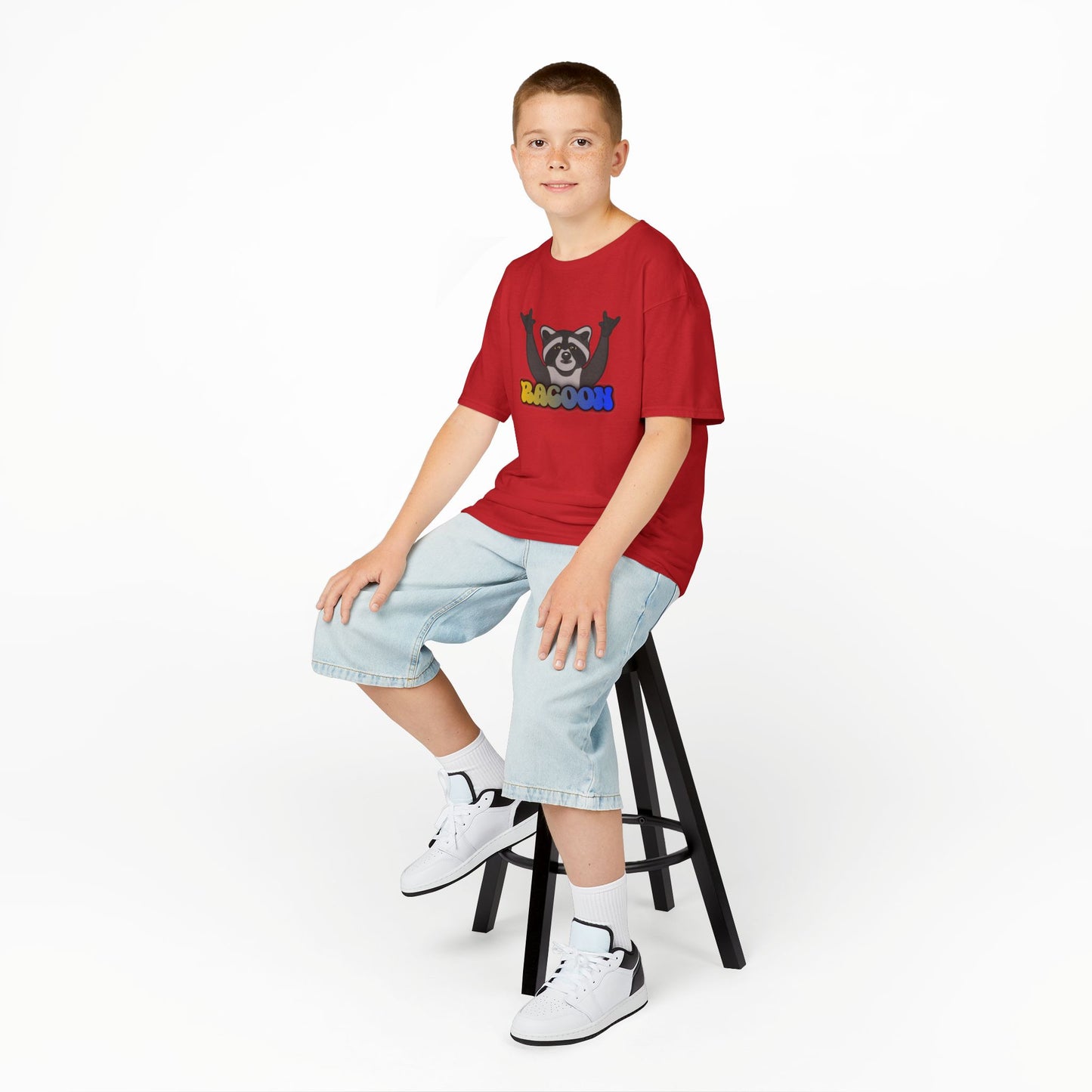 Rockin' Raccoon Kids Tee | Fun Cotton Shirt for Boys & Girls, Cute Animal Graphic Tee, Birthday Gift, Playtime Essential