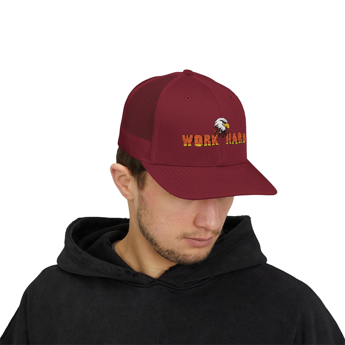 Work Hard Eagle Snapback Cap