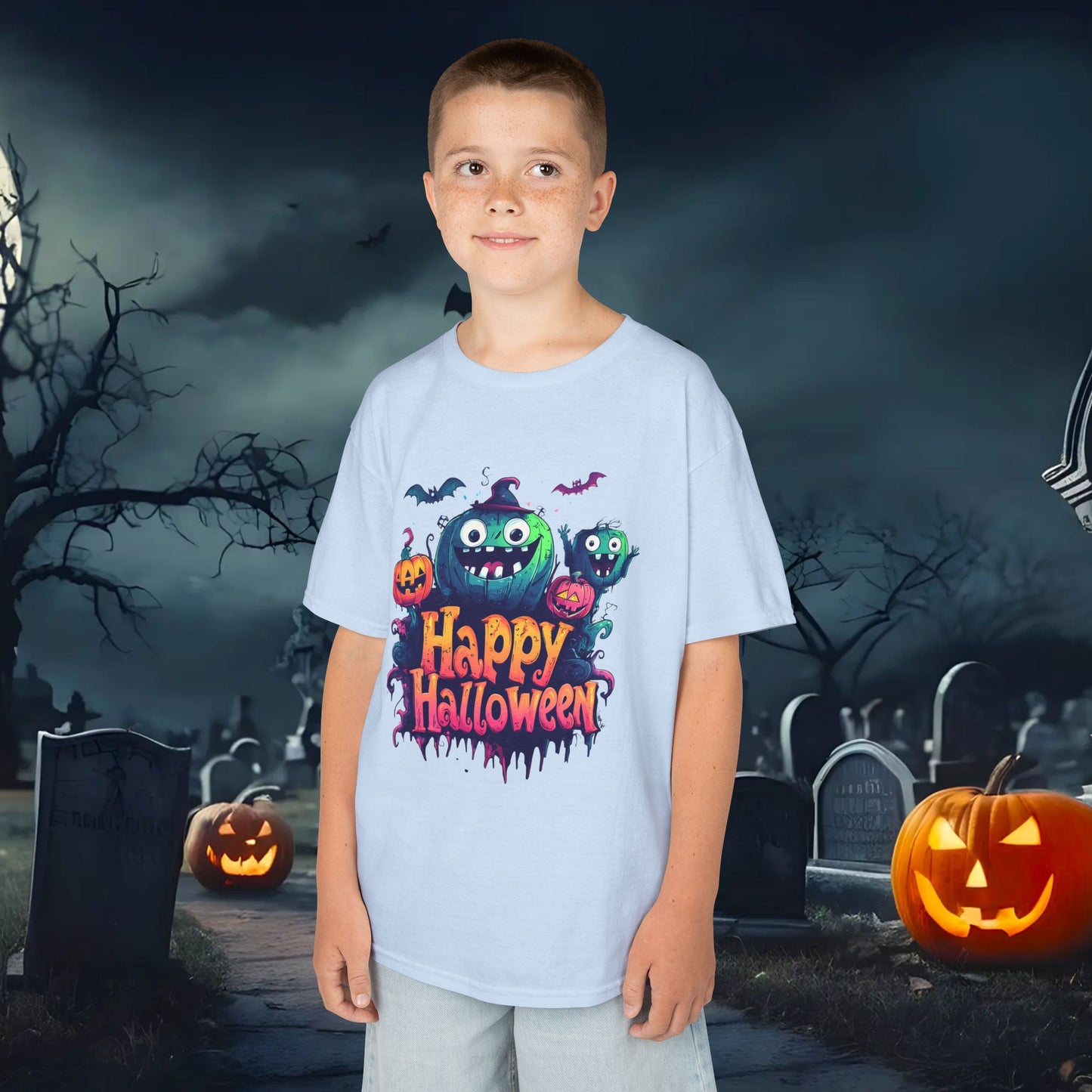 Halloween Kids Tee, Spooky T-Shirt for Children, Perfect for Halloween Parties, Trick or Treating, Gifting to Kids