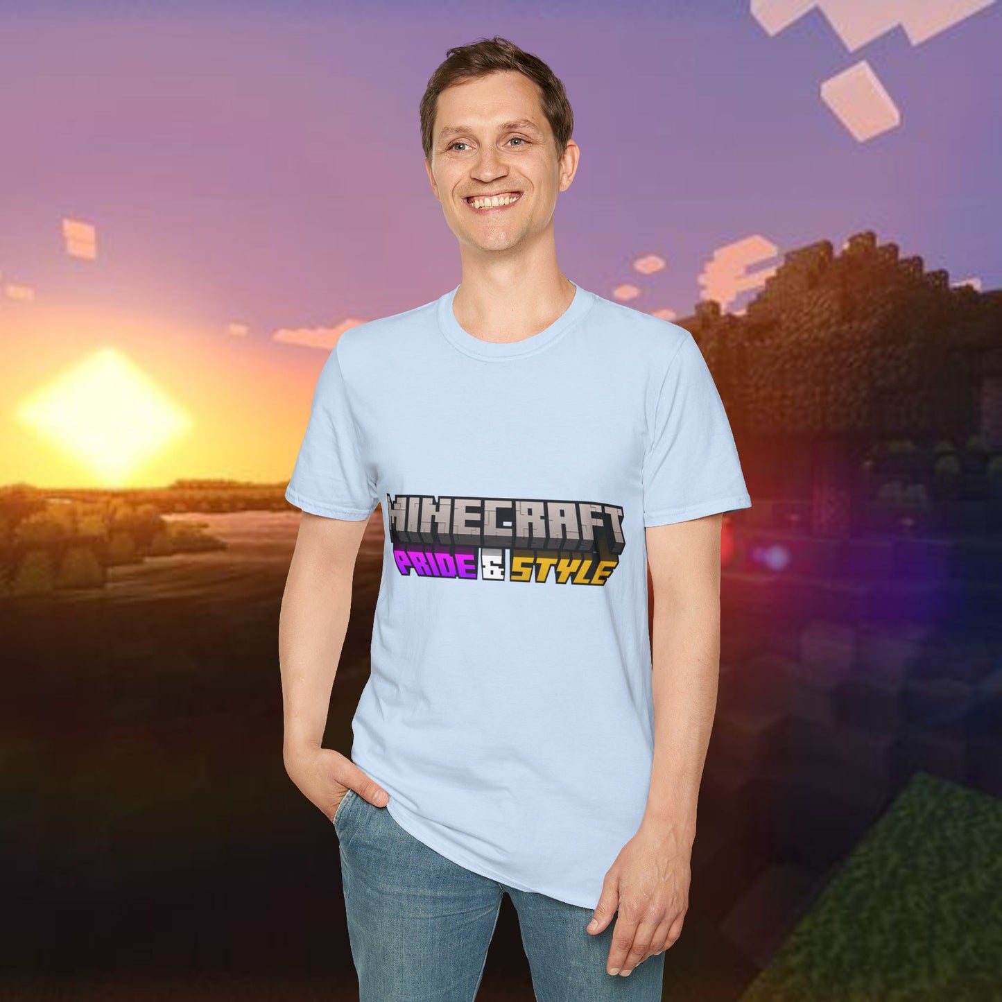 Minecraft Pride & Style T-Shirt for Game Lovers, Unisex Graphic Tee for Pride Events, Casual Wear, Gamer Gift, Comfortable Fashion