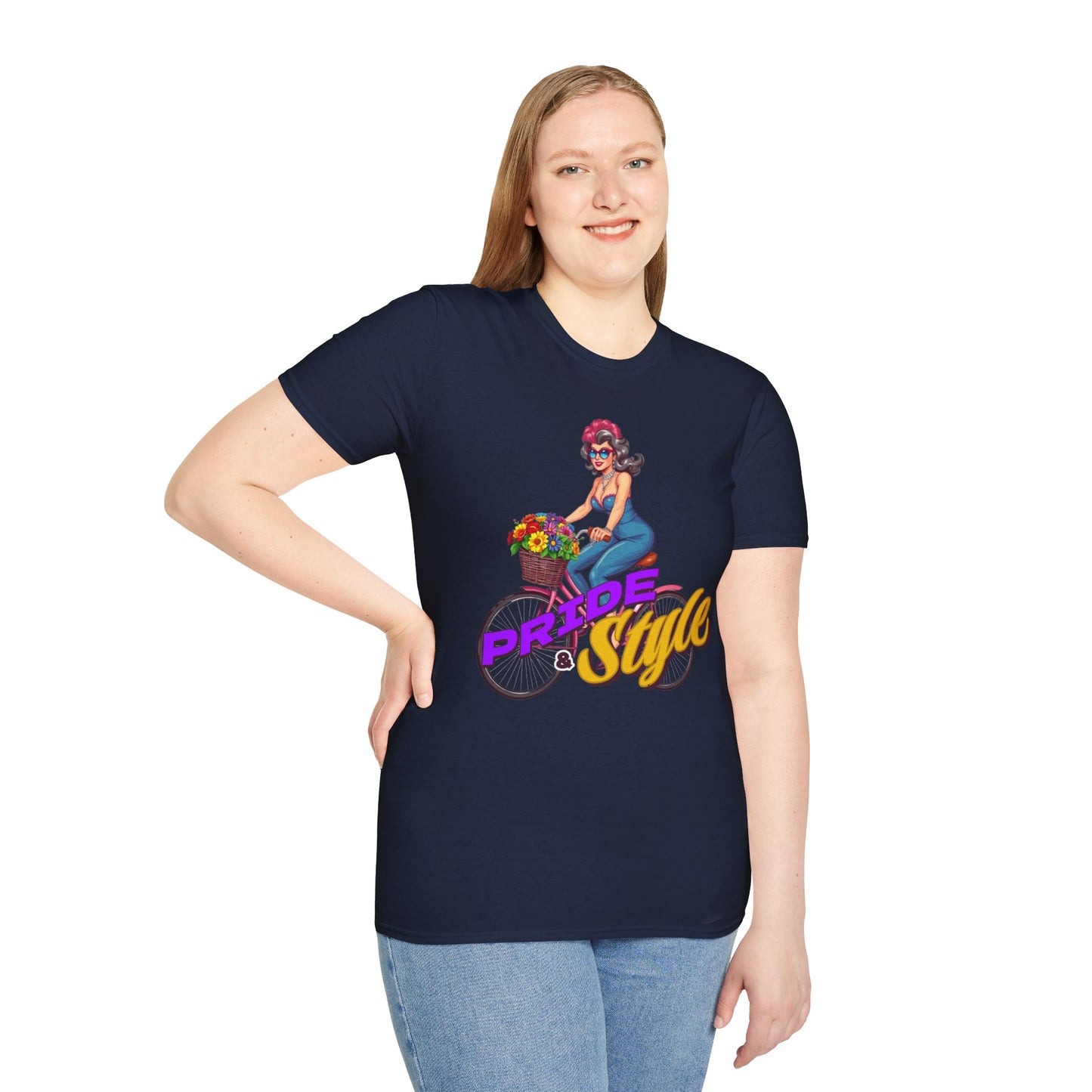 Pride Style Unisex T-Shirt, Fun Summer Tee, LGBTQ+ Gift, Bike Lover Shirt, Festival Wear, Colorful Pride Apparel