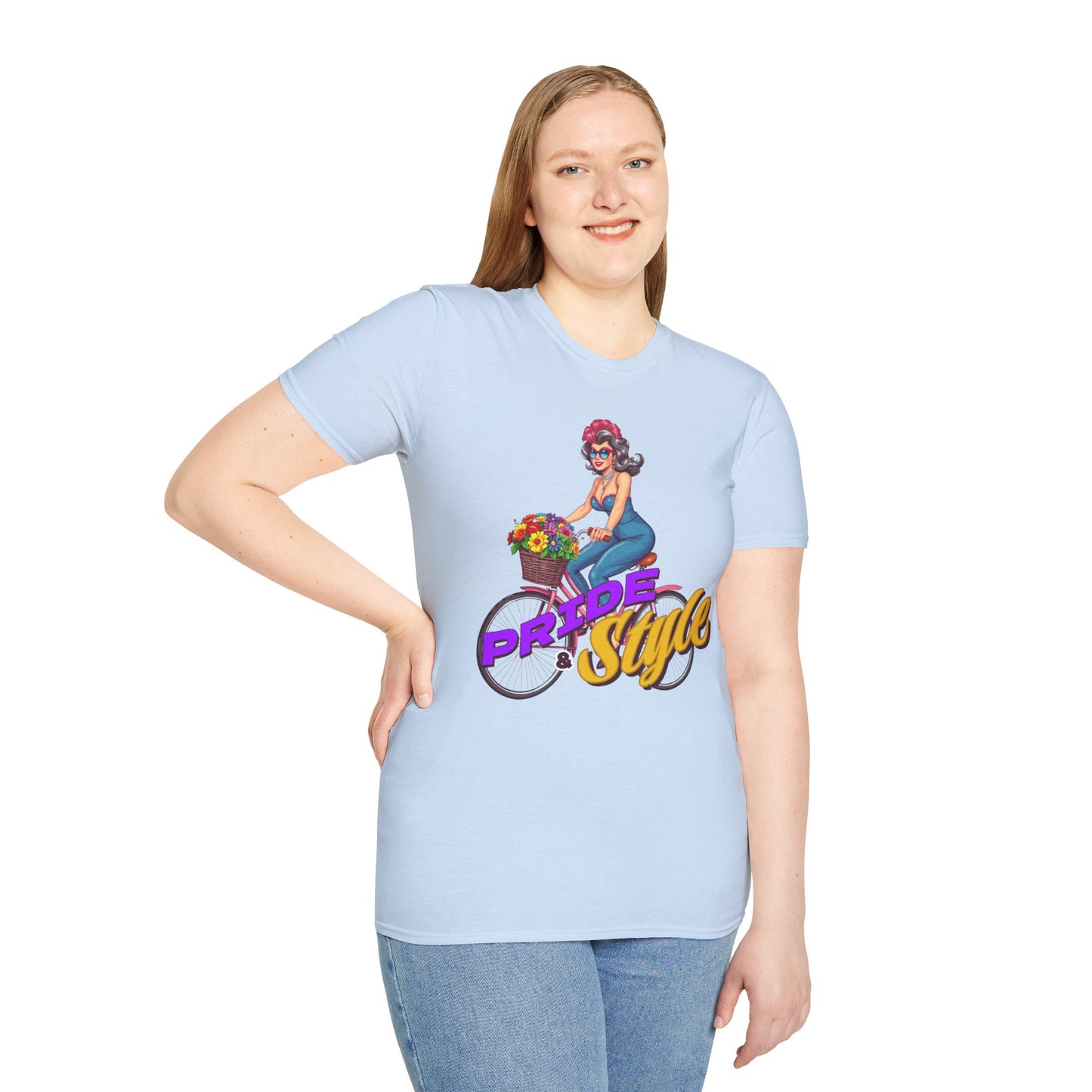 Pride Style Unisex T-Shirt, Fun Summer Tee, LGBTQ+ Gift, Bike Lover Shirt, Festival Wear, Colorful Pride Apparel