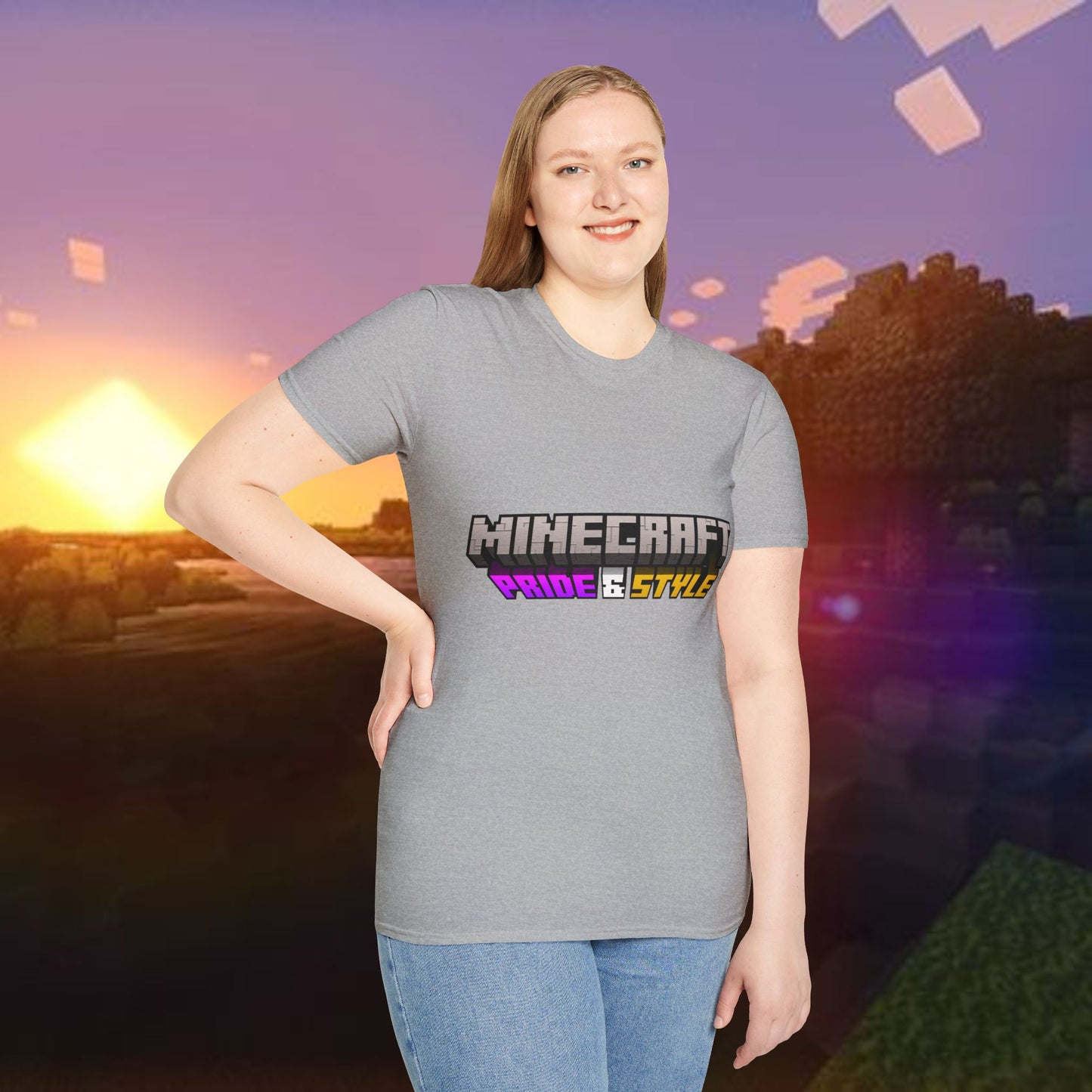 Minecraft Pride & Style T-Shirt for Game Lovers, Unisex Graphic Tee for Pride Events, Casual Wear, Gamer Gift, Comfortable Fashion