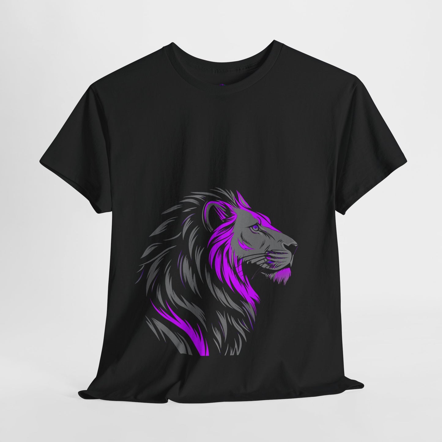 Stylish Lion Graphic Tee for Animal Lovers, Unisex Heavy Cotton T-Shirt, Casual Wear, Birthday Gift, Nature Lover's Top, Unique Design