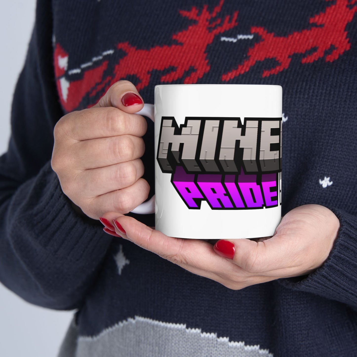 Minecraft-Inspired Ceramic Mug, Gamer Gift, Custom Coffee Cup, Birthday Present, Cozy Drinkware, Gaming Merchandise
