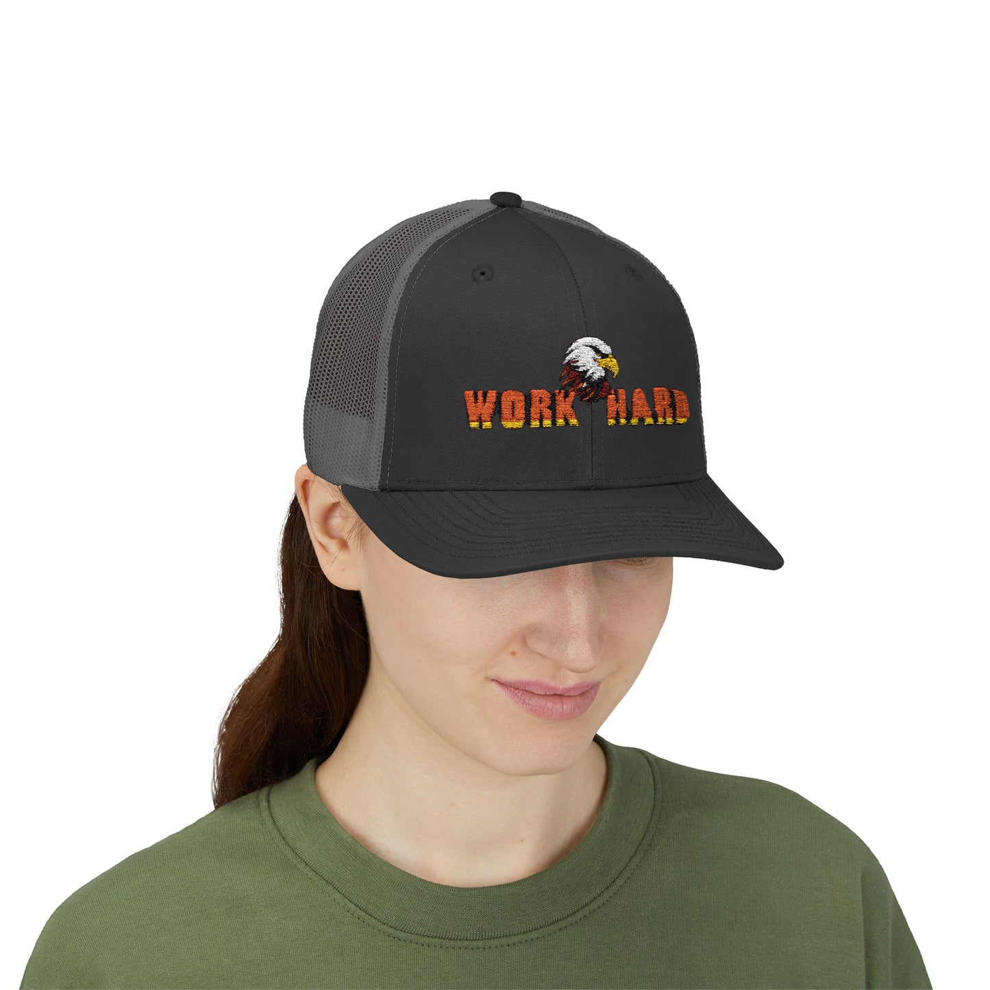 Work Hard Eagle Snapback Cap