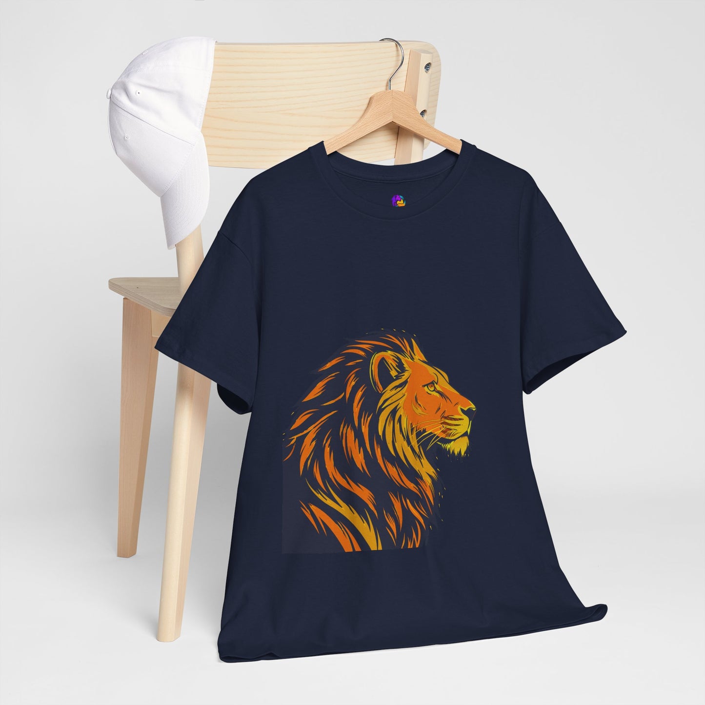 Stylish Lion Graphic Tee for Animal Lovers, Unisex Heavy Cotton T-Shirt, Casual Wear, Birthday Gift, Nature Lover's Top, Unique Design