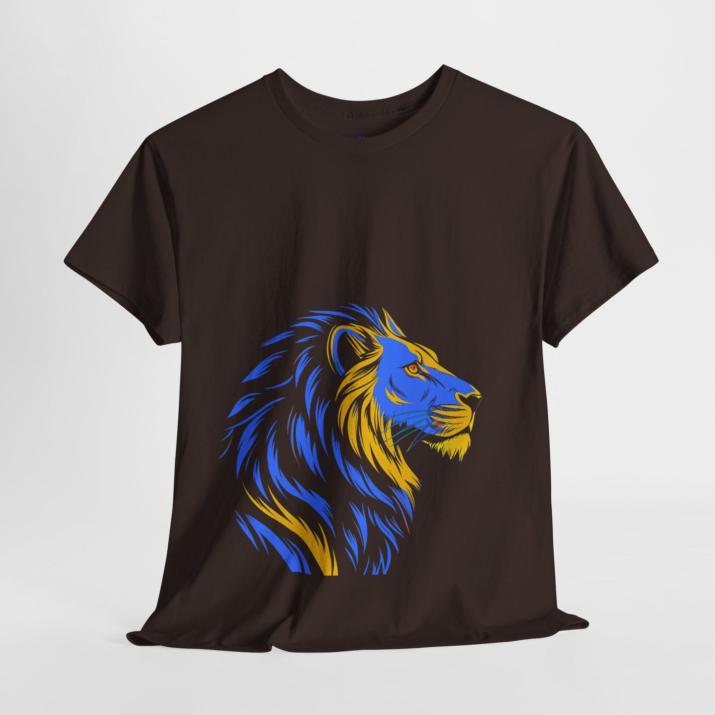Stylish Lion Graphic Tee for Animal Lovers, Unisex Heavy Cotton T-Shirt, Casual Wear, Birthday Gift, Nature Lover's Top, Unique Design