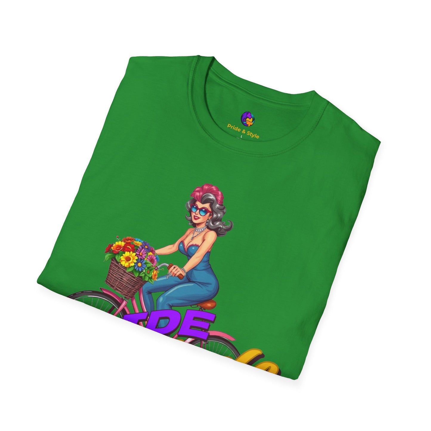 Pride Style Unisex T-Shirt, Fun Summer Tee, LGBTQ+ Gift, Bike Lover Shirt, Festival Wear, Colorful Pride Apparel