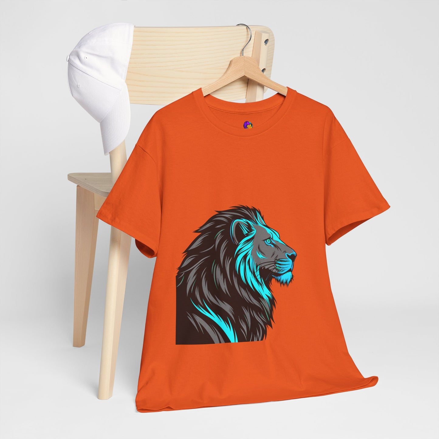 Stylish Lion Graphic Tee for Animal Lovers, Unisex Heavy Cotton T-Shirt, Casual Wear, Birthday Gift, Nature Lover's Top, Unique Design