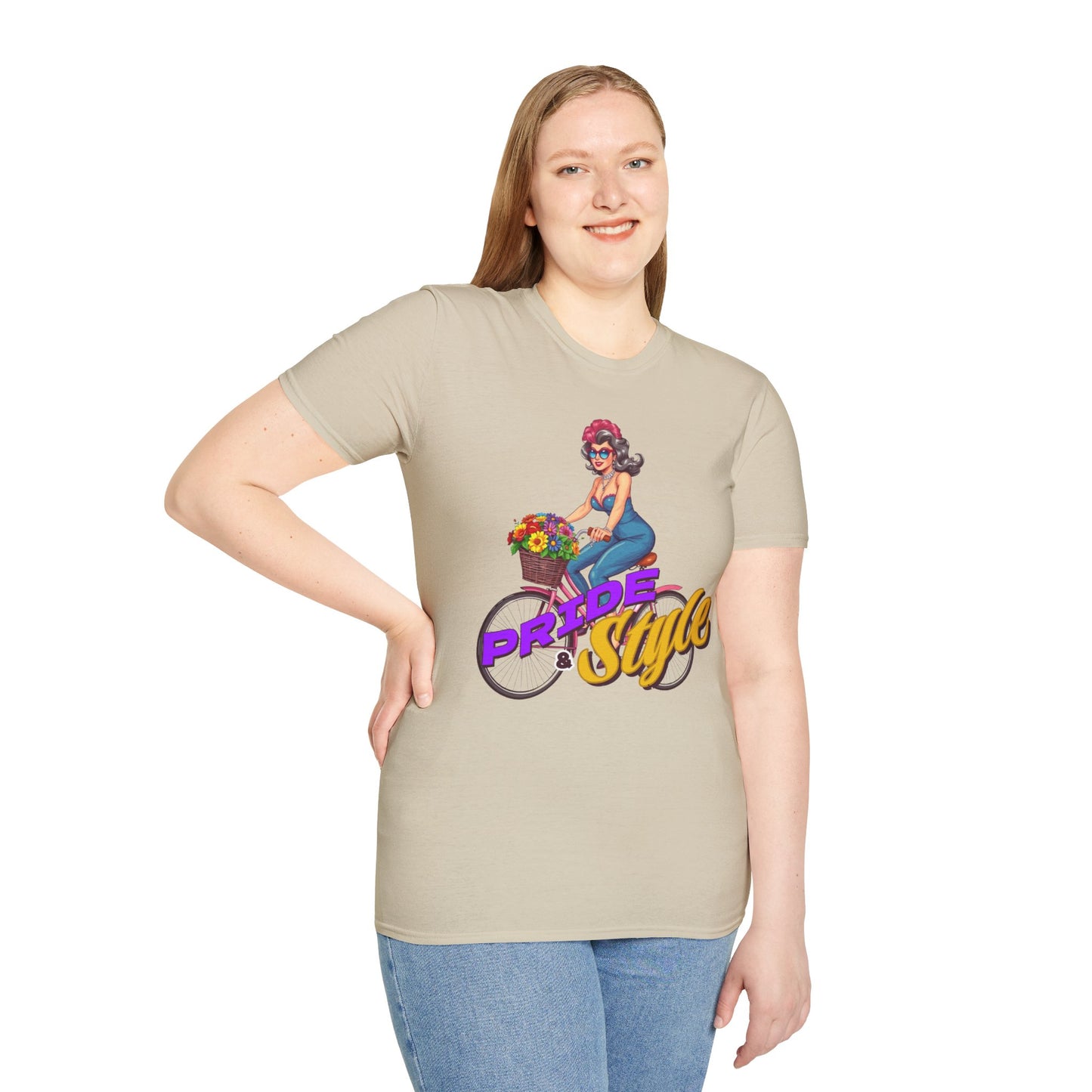 Pride Style Unisex T-Shirt, Fun Summer Tee, LGBTQ+ Gift, Bike Lover Shirt, Festival Wear, Colorful Pride Apparel
