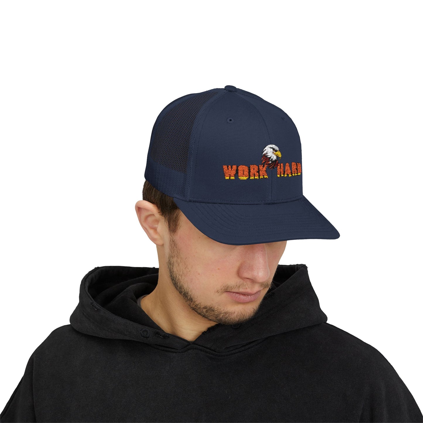 Work Hard Eagle Snapback Cap
