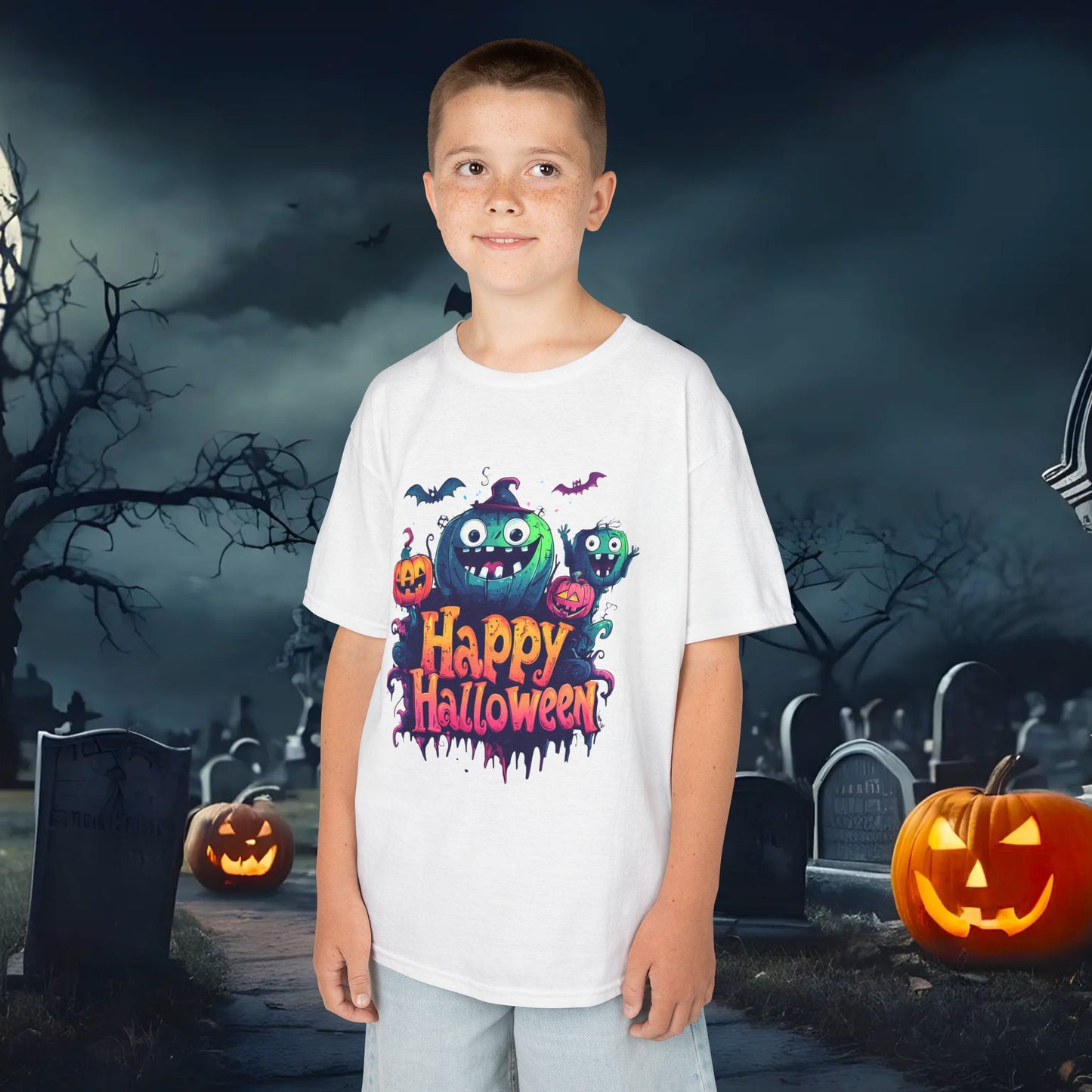 Halloween Kids Tee, Spooky T-Shirt for Children, Perfect for Halloween Parties, Trick or Treating, Gifting to Kids