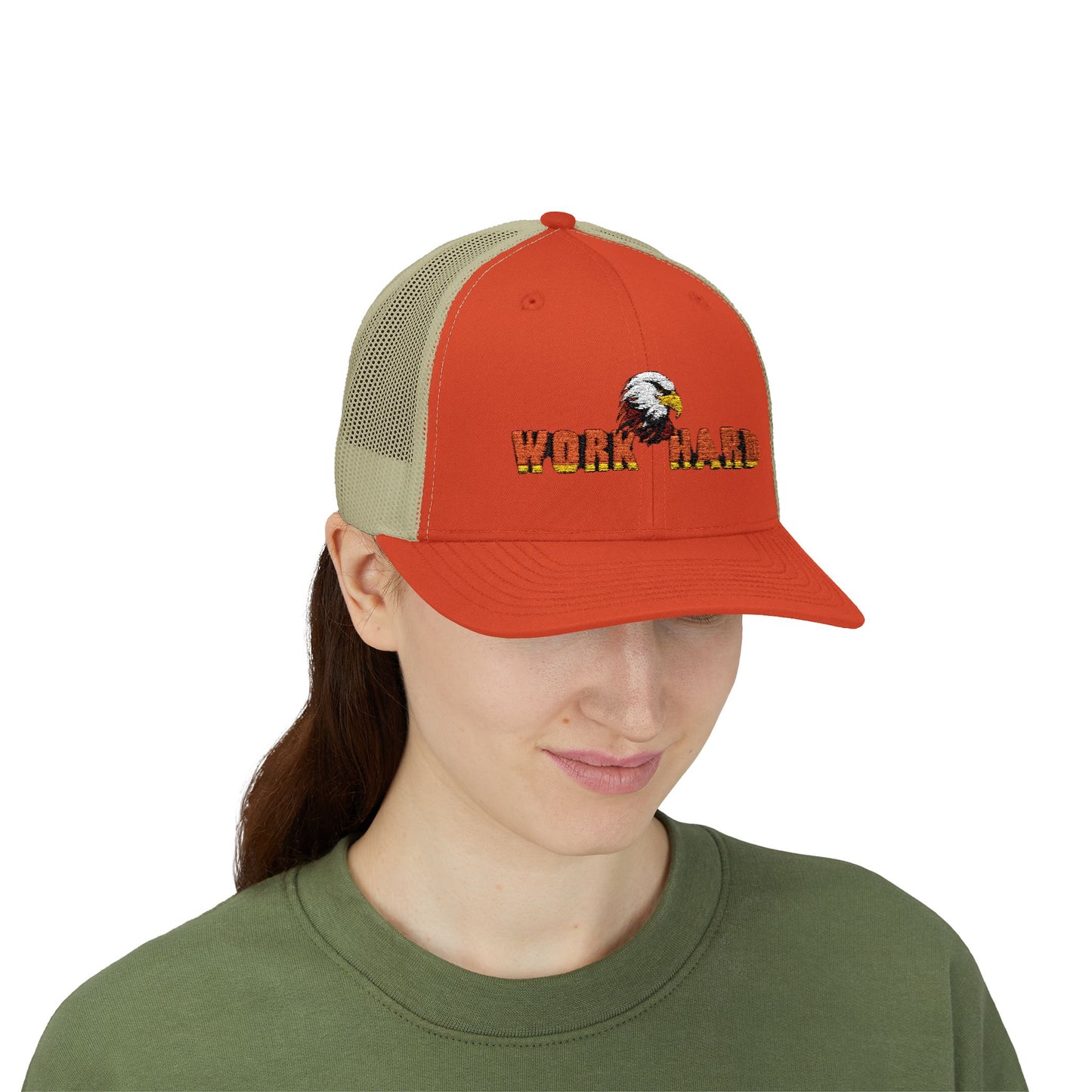 Work Hard Eagle Snapback Cap