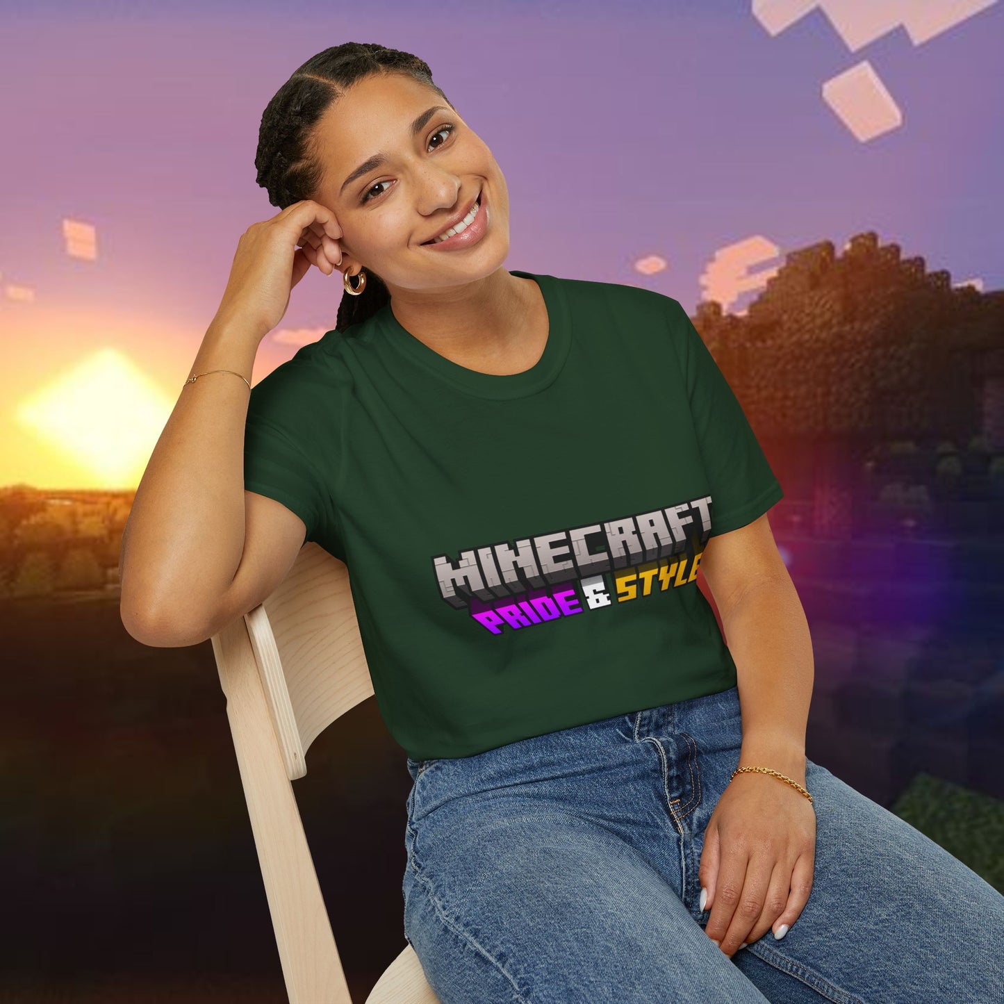 Minecraft Pride & Style T-Shirt for Game Lovers, Unisex Graphic Tee for Pride Events, Casual Wear, Gamer Gift, Comfortable Fashion