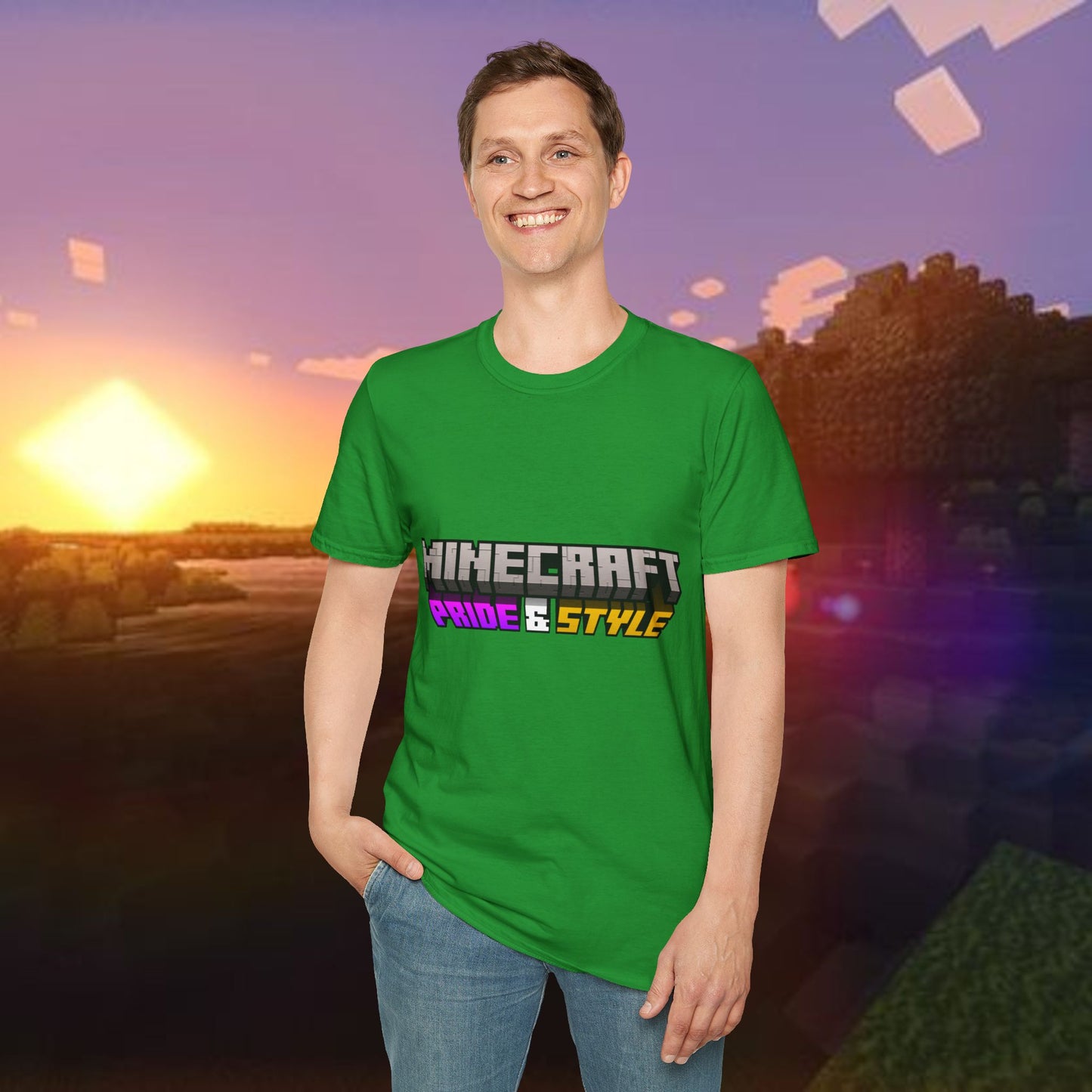 Minecraft Pride & Style T-Shirt for Game Lovers, Unisex Graphic Tee for Pride Events, Casual Wear, Gamer Gift, Comfortable Fashion