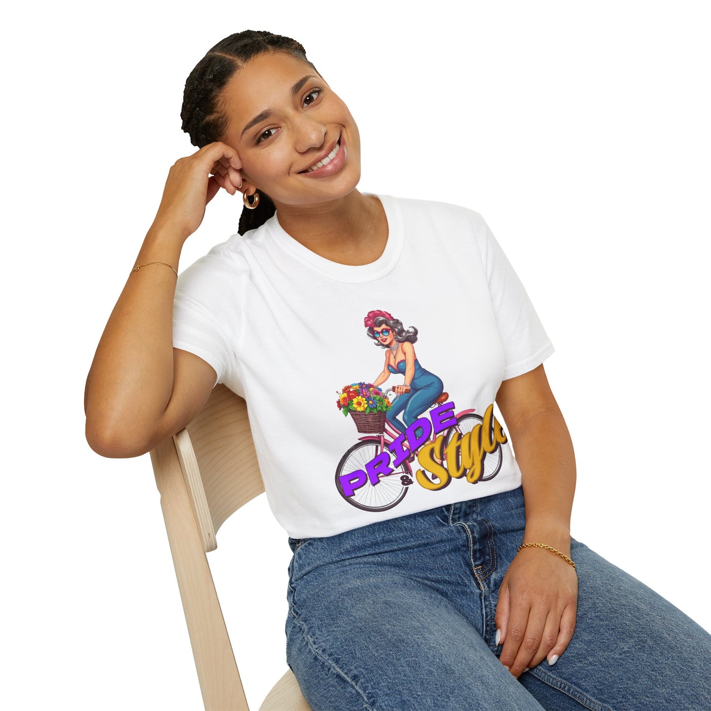 Pride Style Unisex T-Shirt, Fun Summer Tee, LGBTQ+ Gift, Bike Lover Shirt, Festival Wear, Colorful Pride Apparel