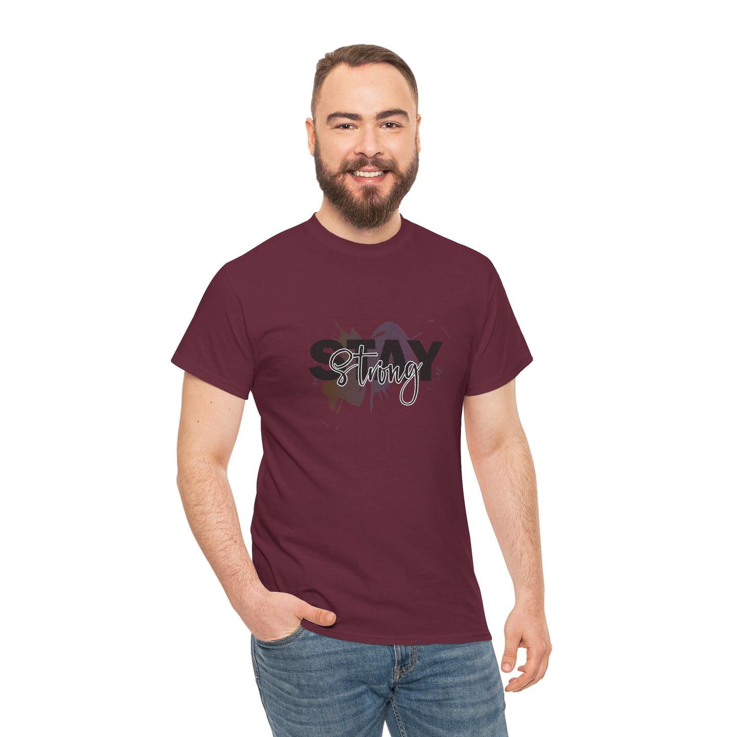 Stay Strong Unisex Heavy Cotton Tee, Inspirational T-Shirt, Motivational Apparel, Casual Wear, Gifts for Him/Her, Everyday Comfort
