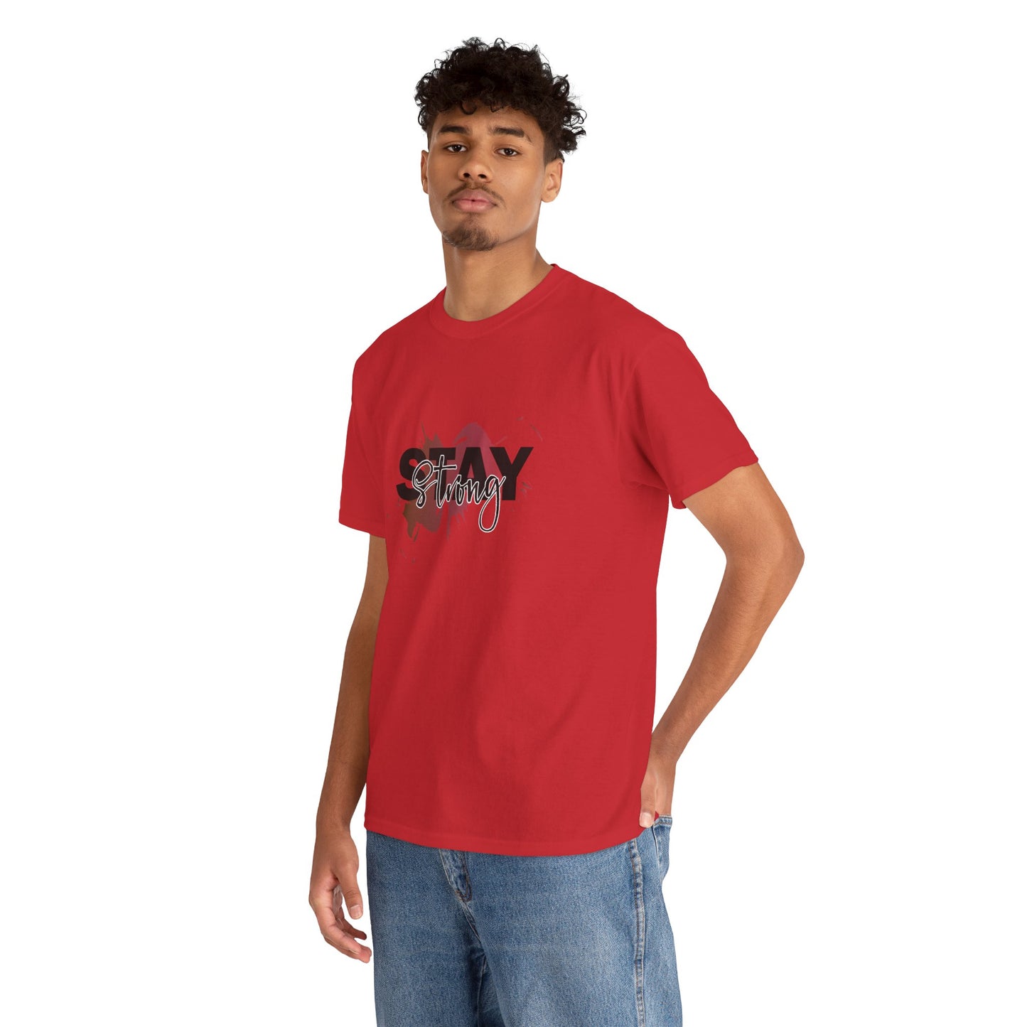 Stay Strong Unisex Heavy Cotton Tee, Inspirational T-Shirt, Motivational Apparel, Casual Wear, Gifts for Him/Her, Everyday Comfort